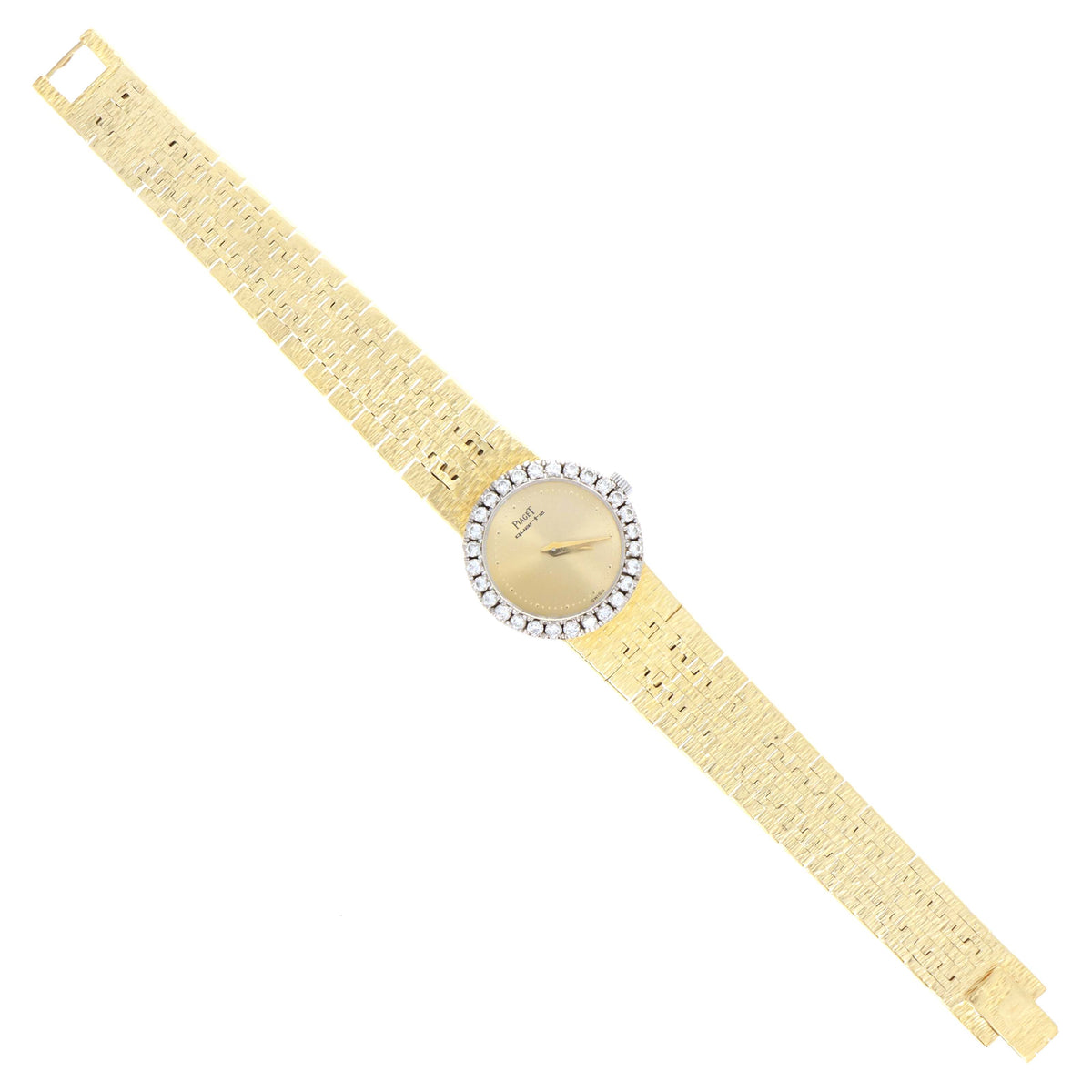 Vintage Piaget Dancer Ladies 18k Yellow Gold Diamond Bezel Quartz Movement Watch Reference 8226A6