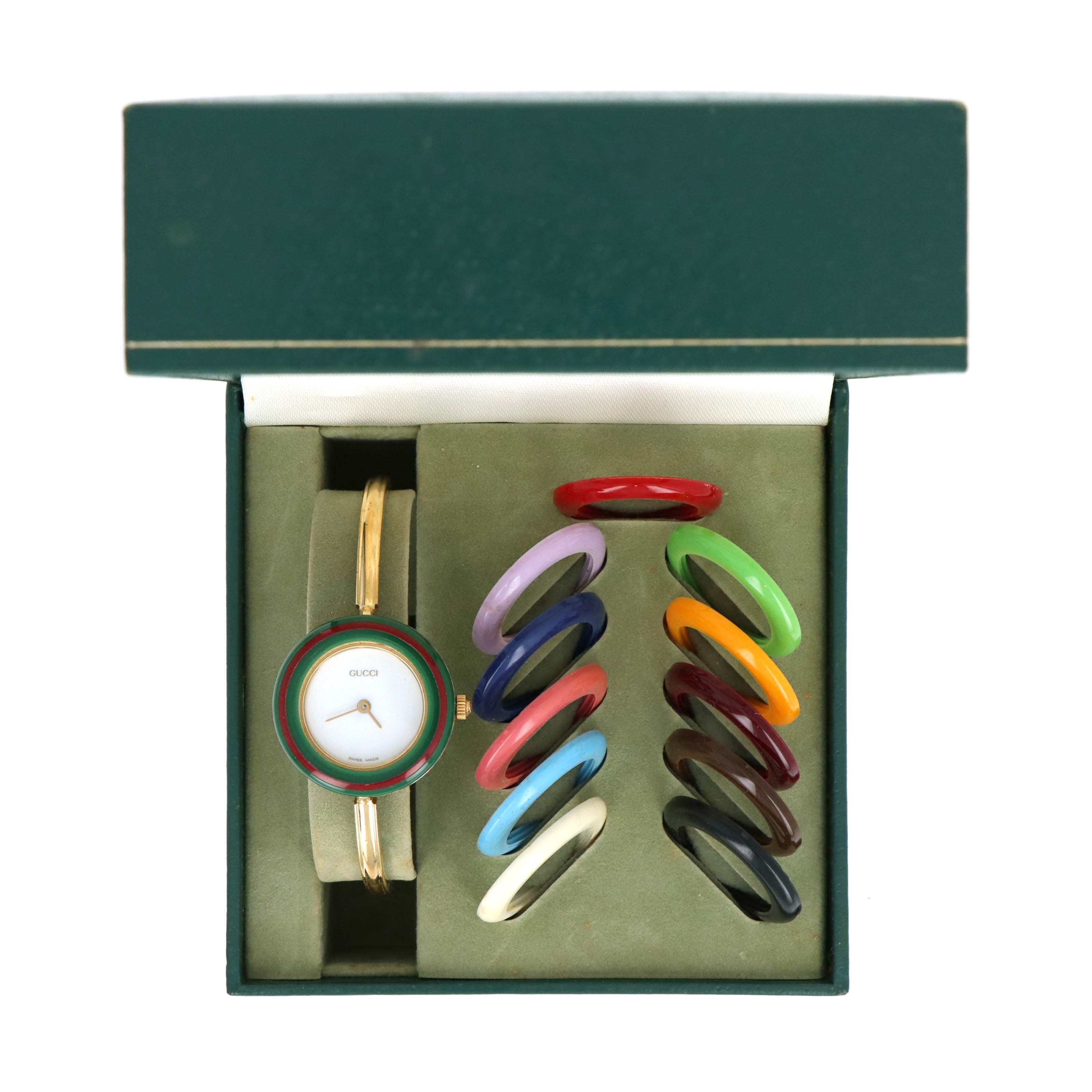 Vintage Gucci Interchangeable Bezel Bangle Watch