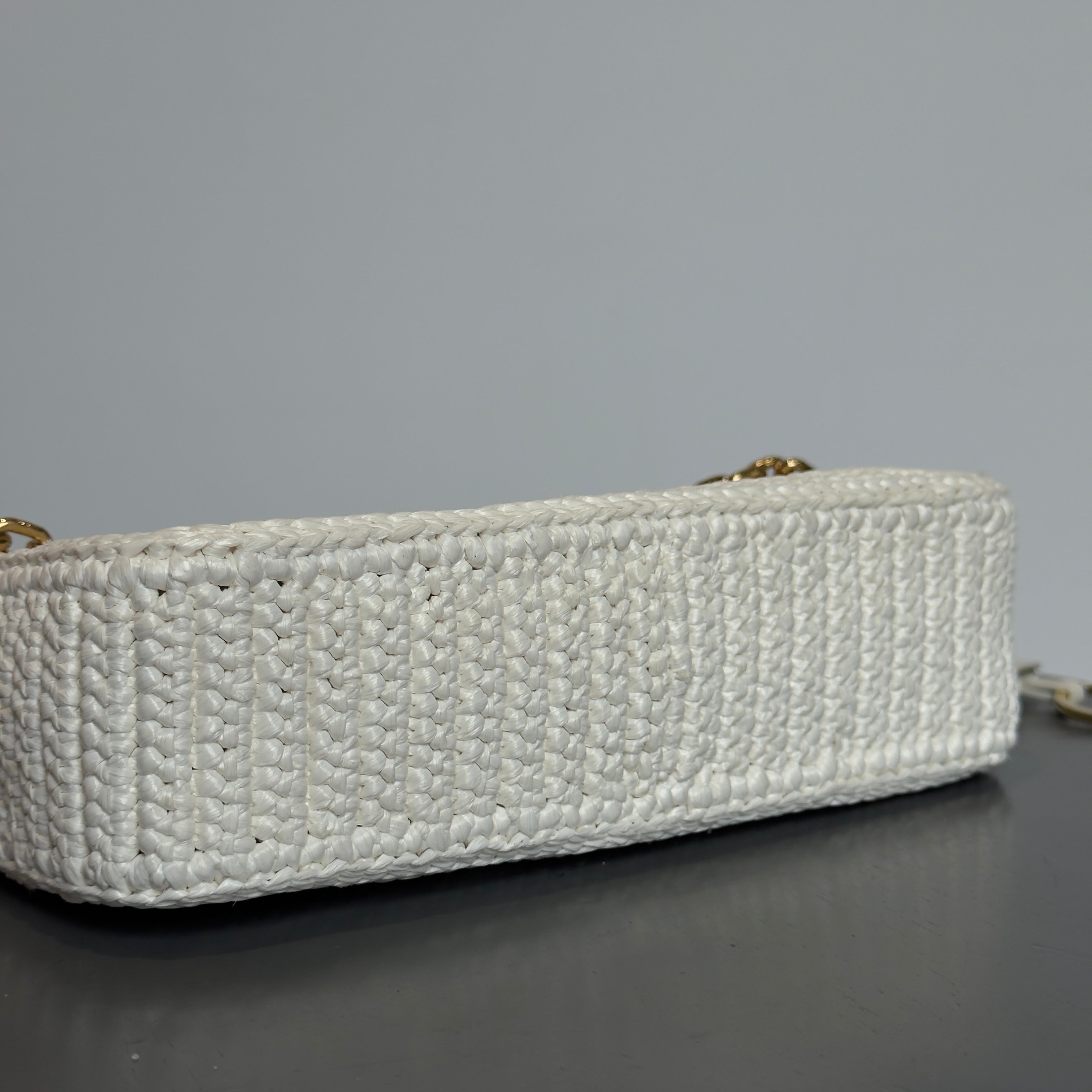 Prada Saffiano White Raffia