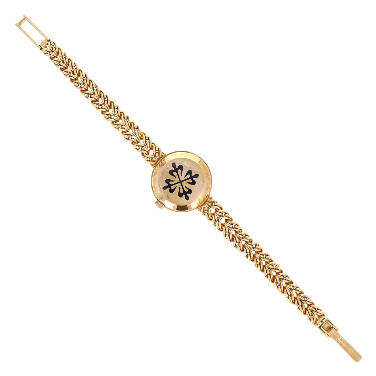 Vintage Patek Philippe Calatrava Ref 4512/2 18K Yellow Gold 21mm Two Tone Gilded With Hand Engraved Center & Breguet Numeral Dial Ladies Mechanical Watch - Queen May
