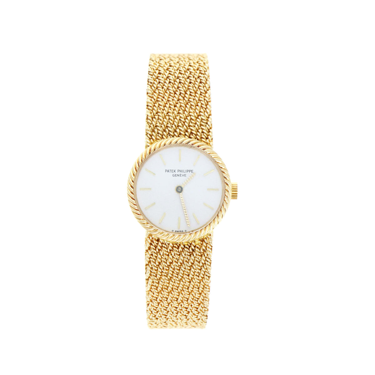 Patek Philippe Calatrava Ref 4512/1 18K Yellow Gold 21mm Cream Dial Ladies Watch With Box - Queen May