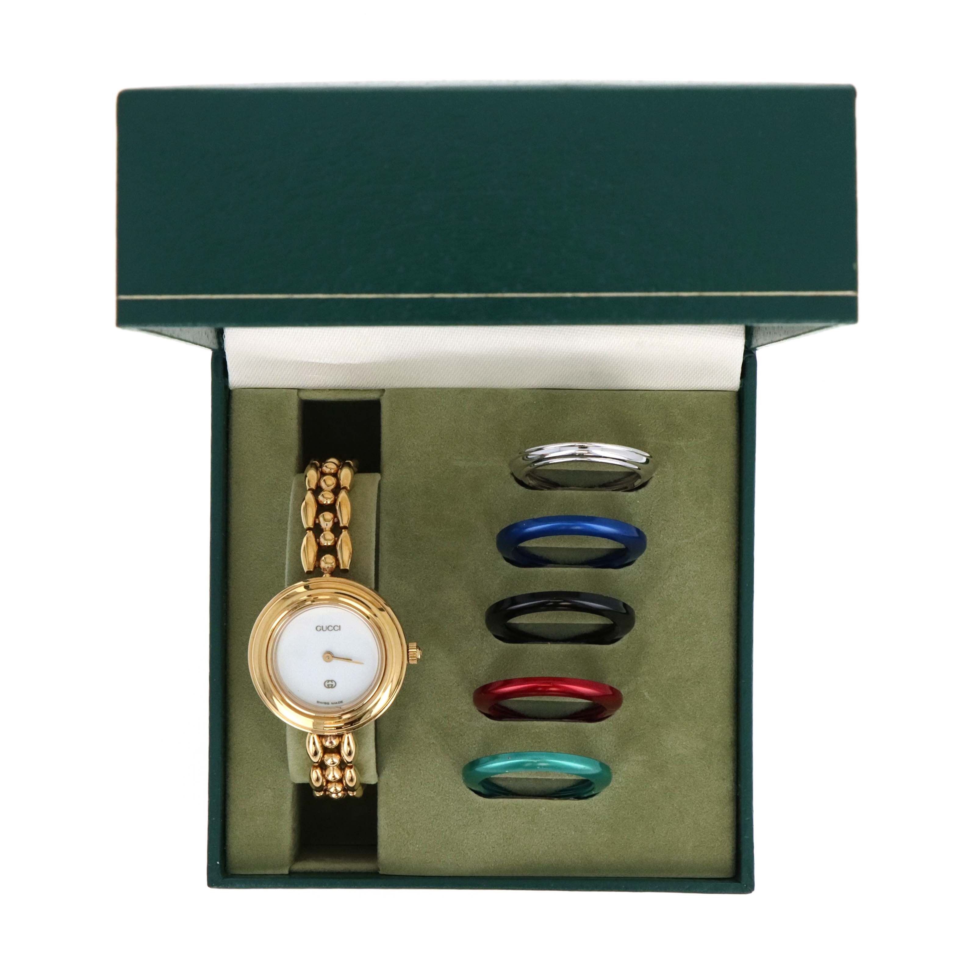 Vintage Gucci Interchangeable Bezel Watch Link Bracelet - Queen May