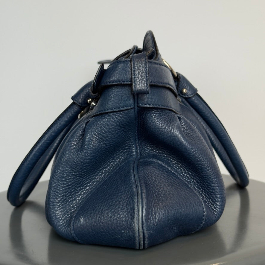 Salvatore Ferragamo Navy Gancini Marisa 21 Handbag - Queen May