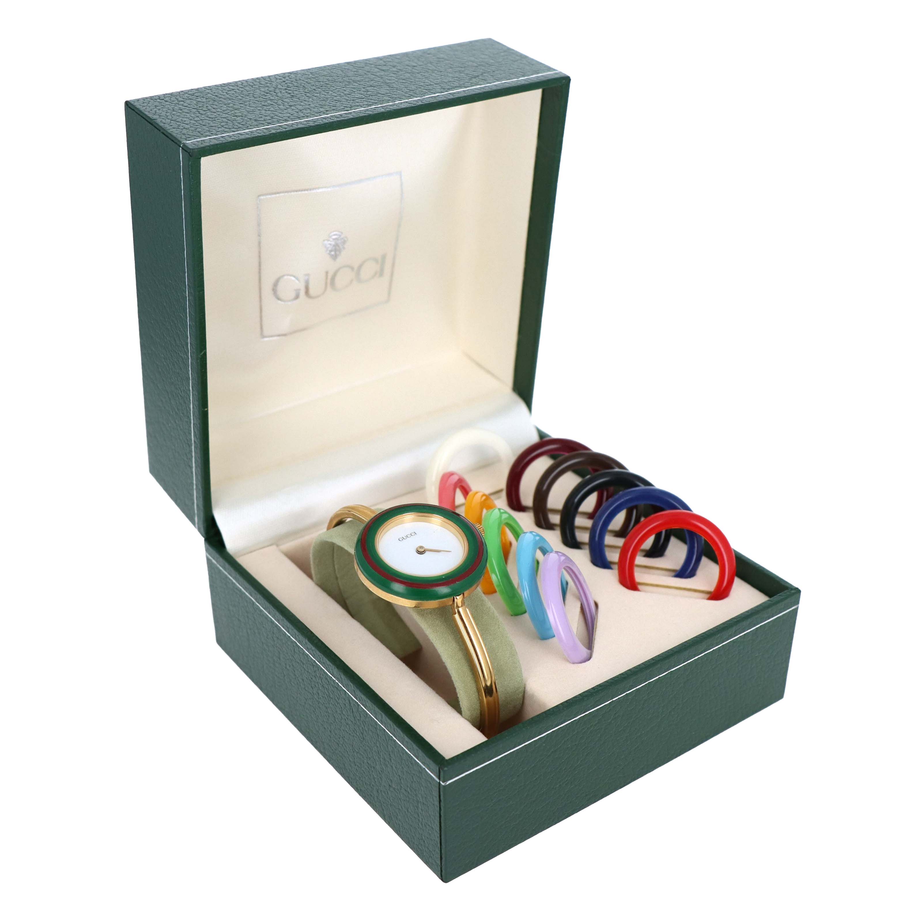 Vintage Gucci Interchangeable Bezel Bangle Watch