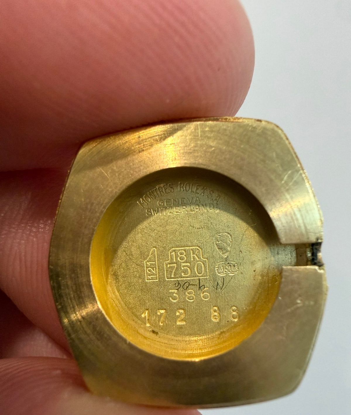Vintage Rolex Orchid 18K Yellow Gold Diamond Bezel Mechanical Movement Ladies Watch Model 386