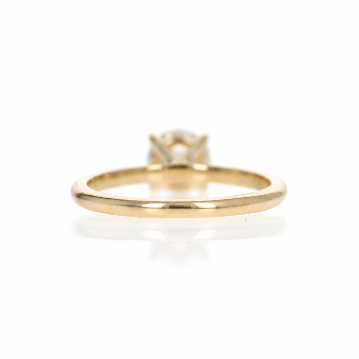 14K Yellow Gold 0.96 Carat Round Brilliant Diamond Engagement Ring - Queen May