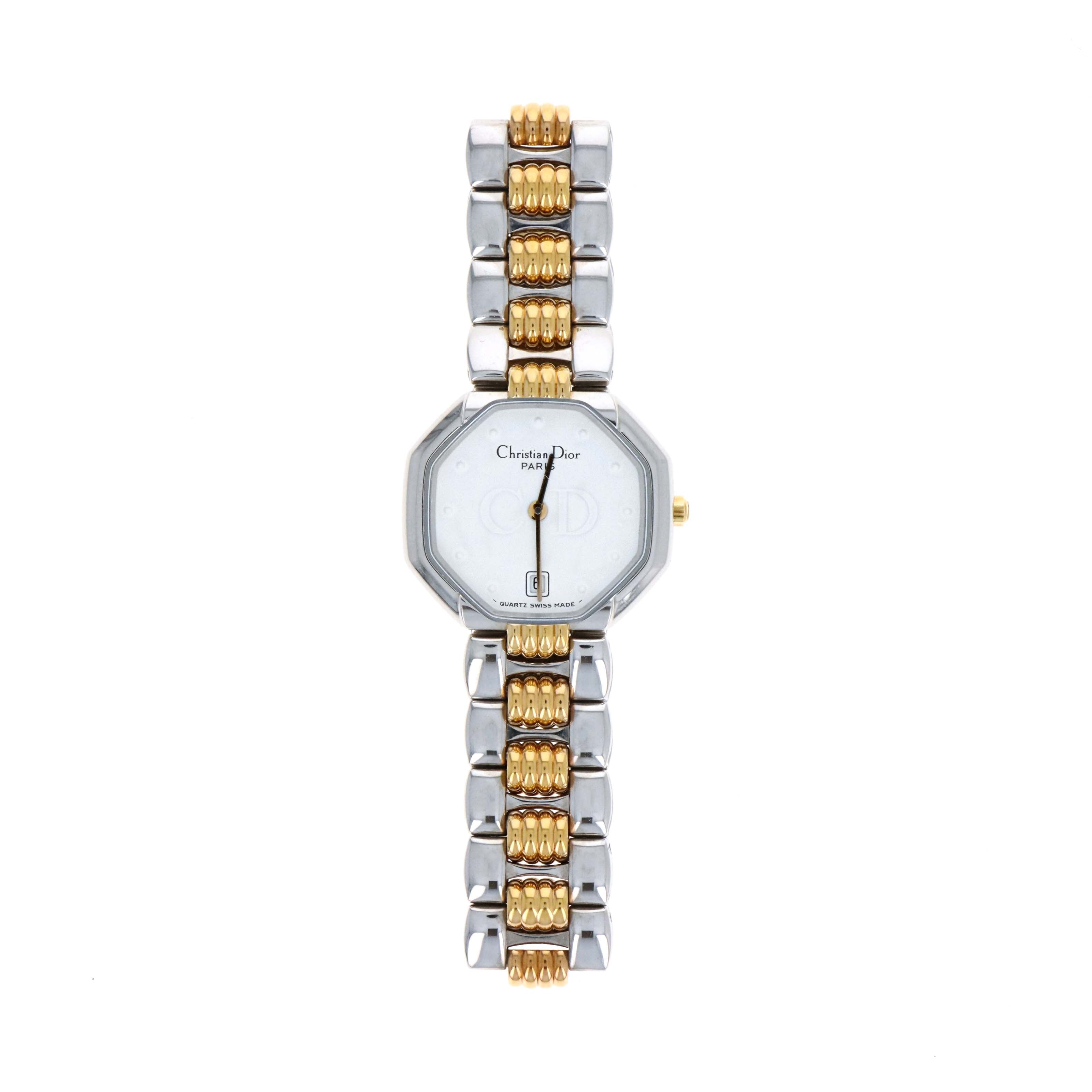 Dior Two-Tone Octagon D48-203 Link Watch - Queen May