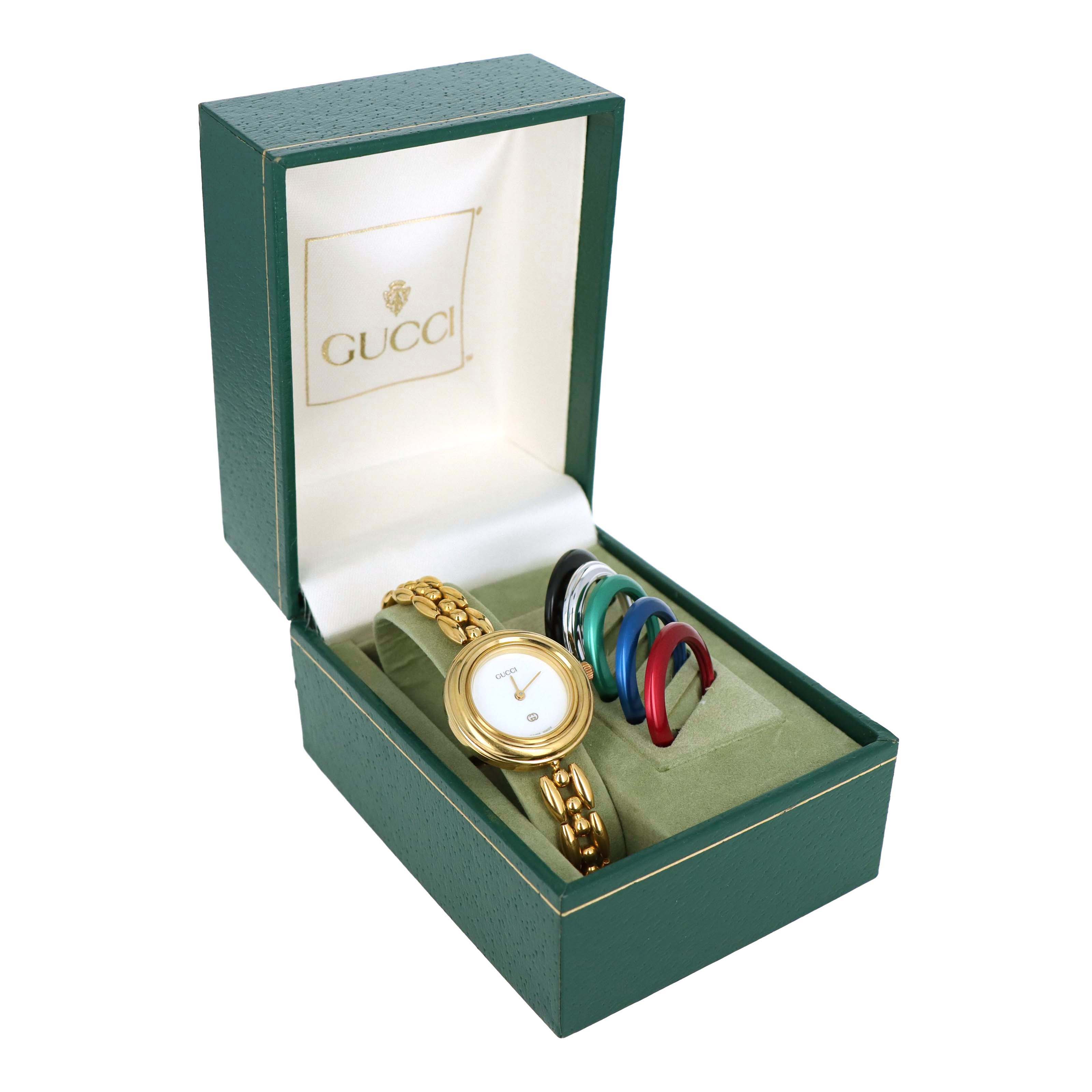 Vintage Gucci Interchangeable Bezel Rice Link Watch