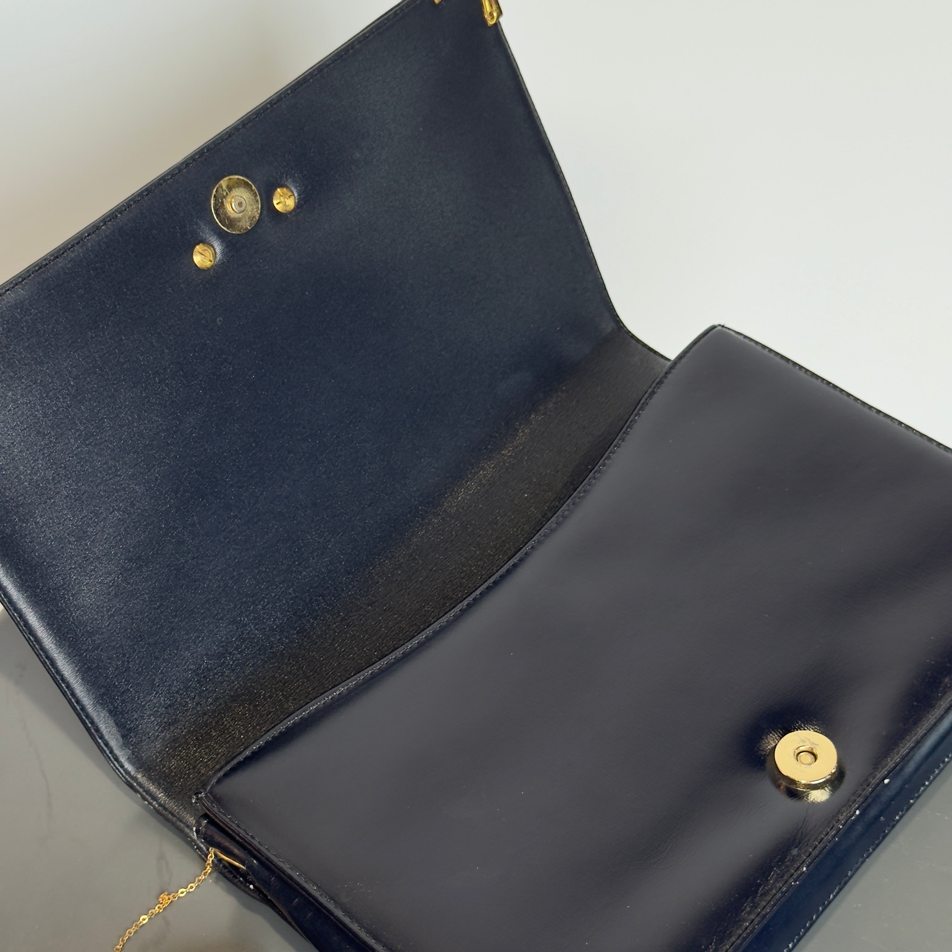 Vintage Christian Dior Box Leather Clutch Bag