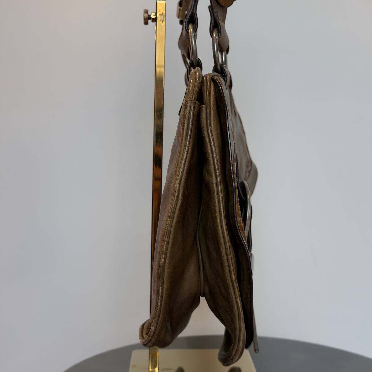 Christian Dior Leather Gauche Saddle Bag