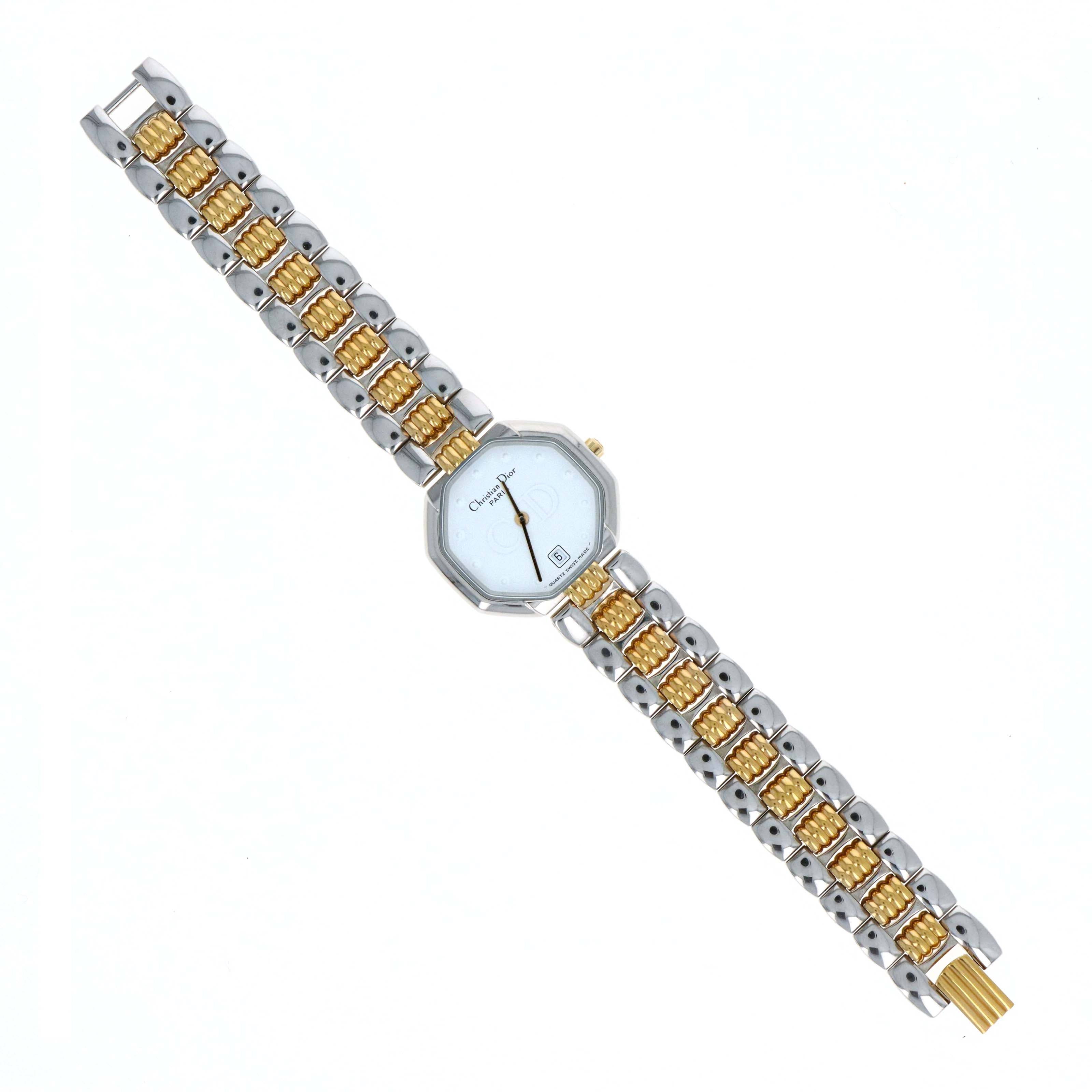 Dior Two-Tone Octagon D48-203 Link Watch - Queen May