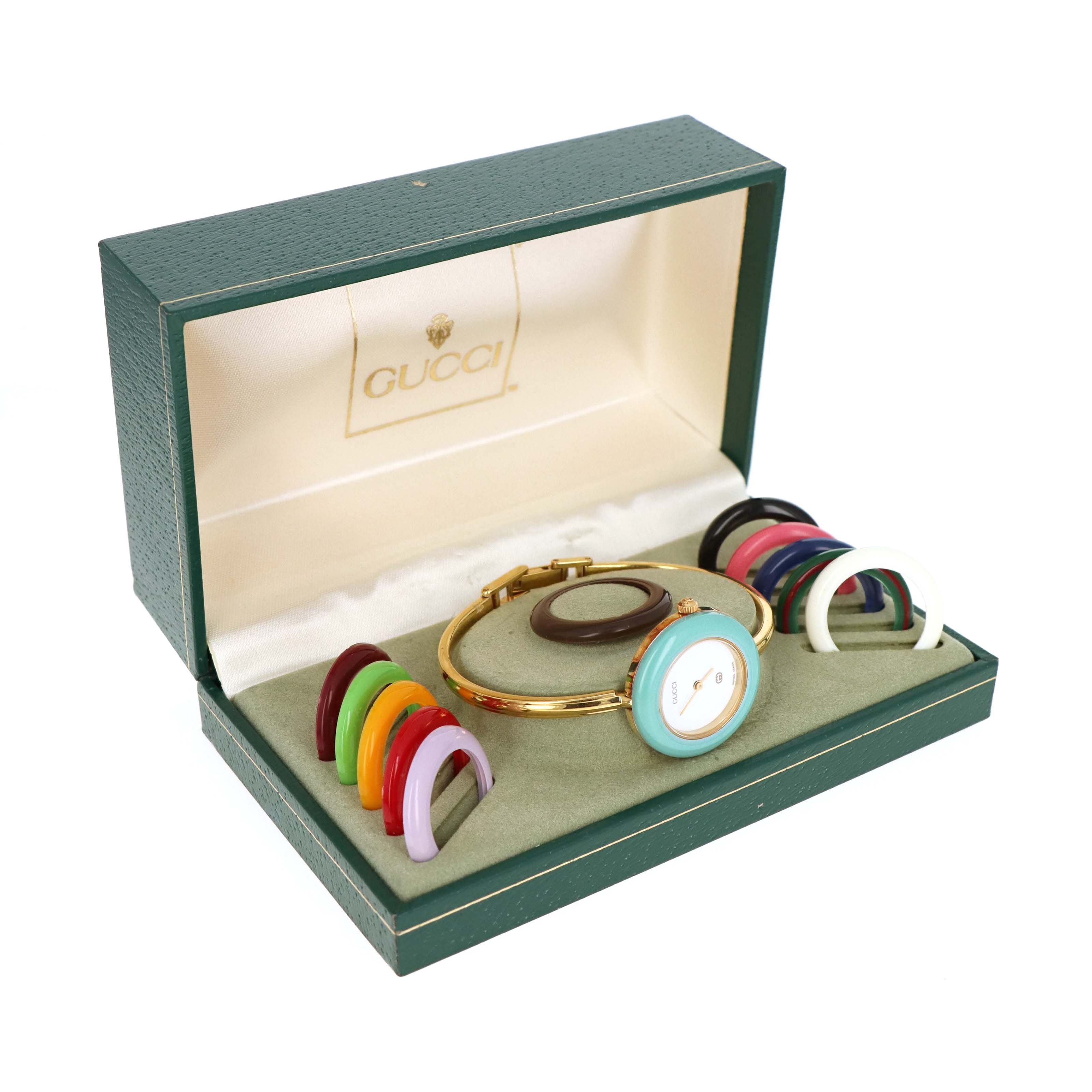 Vintage Gucci Interchangeable Bezel Bangle Watch