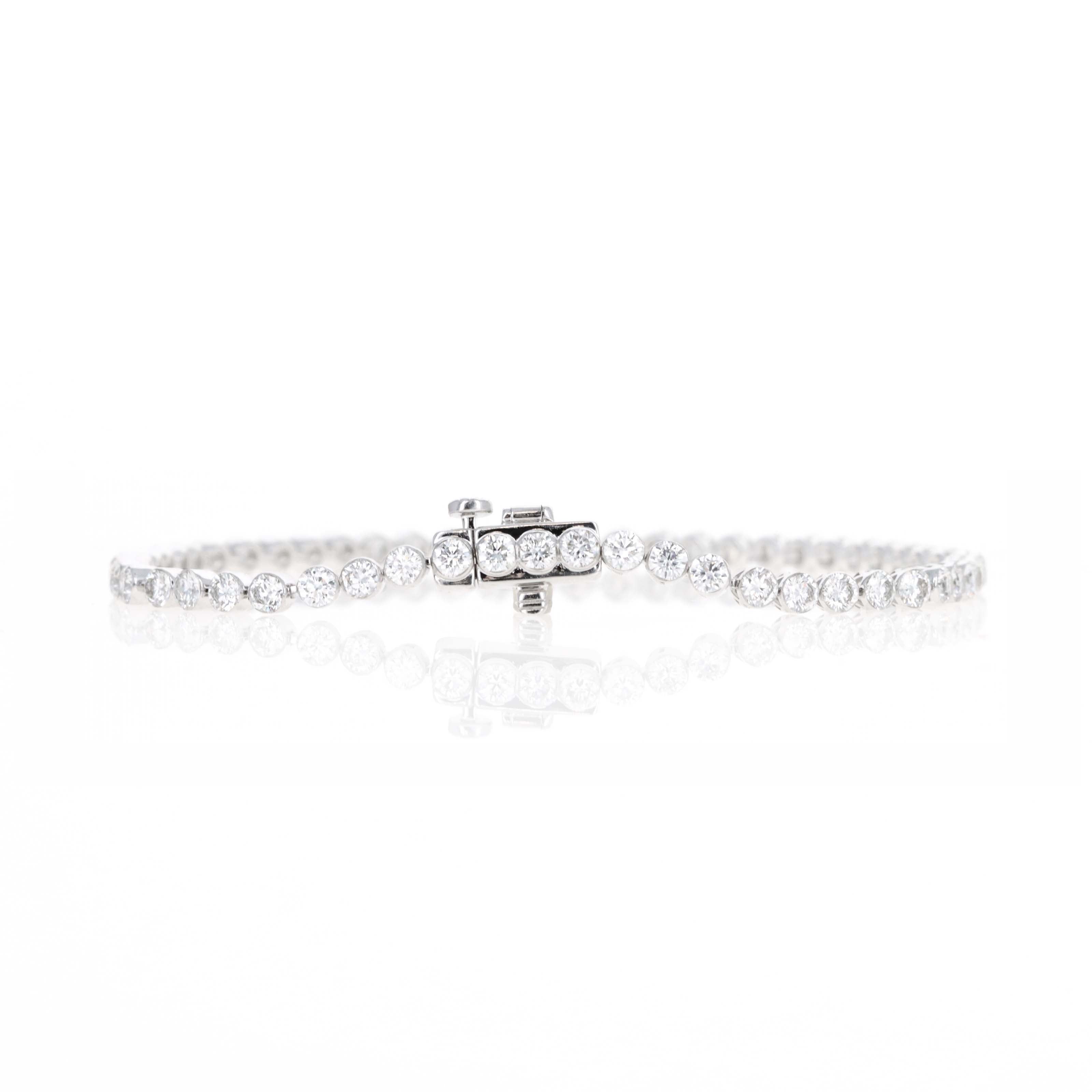 Lab Grown Round Diamond 5 Carat Floating Tennis Bracelet