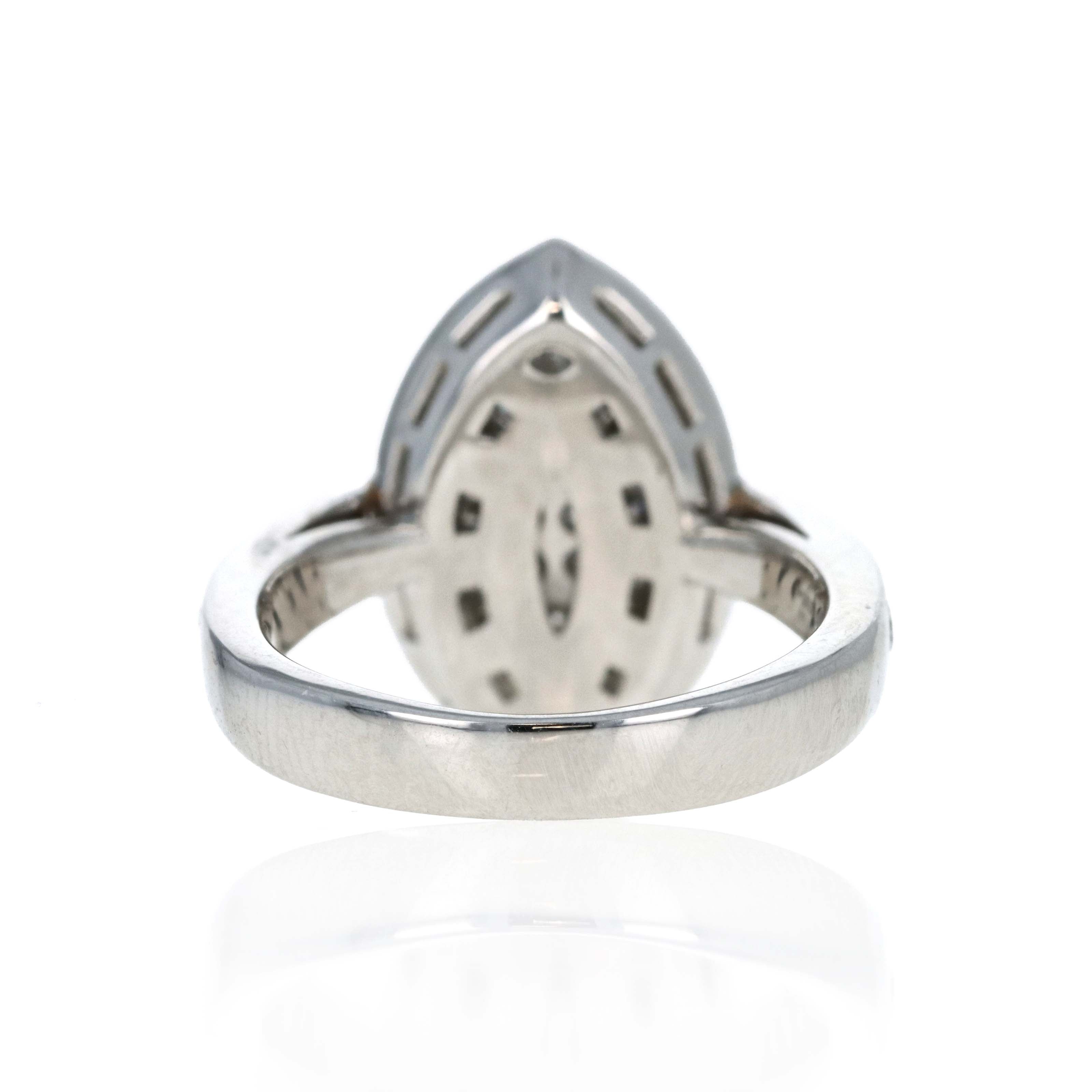 Platinum 0.72 Carat Fancy Yellow Marquise Cut Diamond Pave Engagement Ring - Queen May