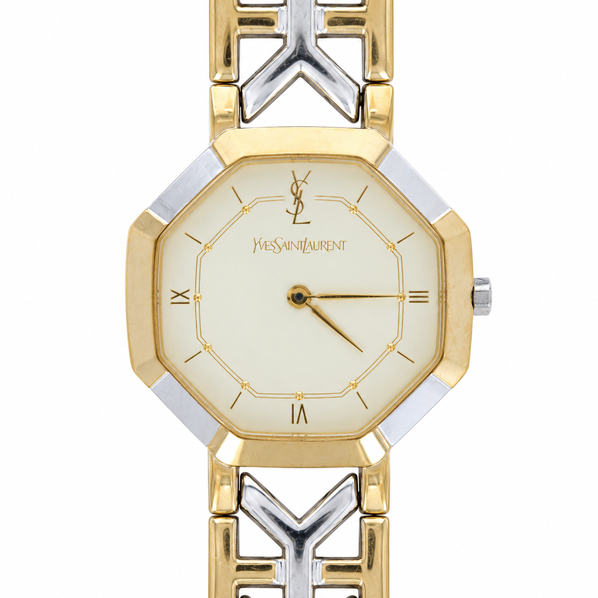 Yves Saint Laurent Octagon Two Tone Watch