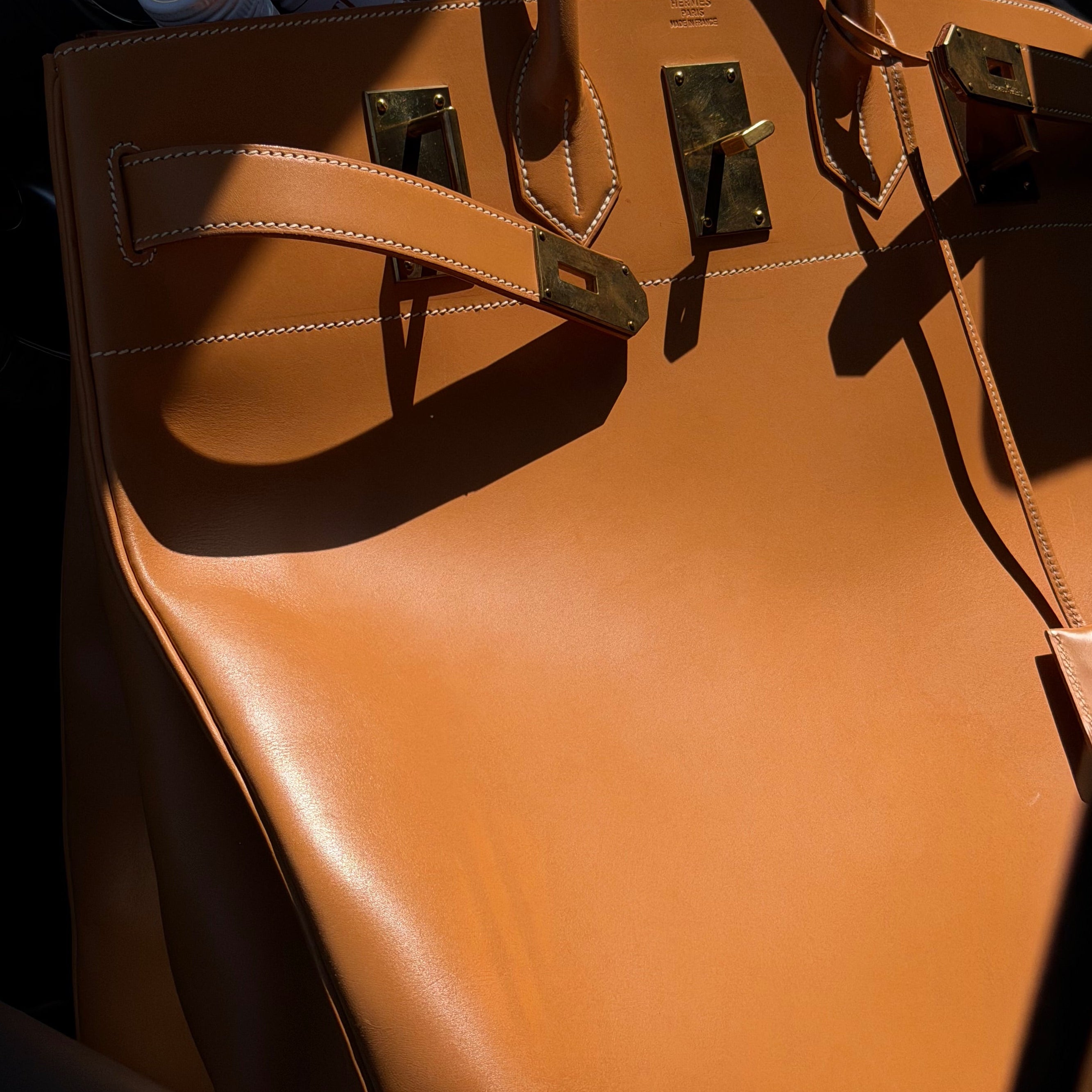 Hermes Haut A Courroies HAC 50 Birkin Vache Nautural Gold Hardware 1998