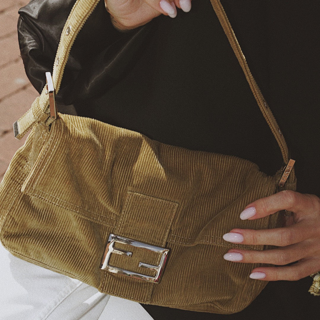 Vintage Fendi Mama Baguette Corduroy - Queen May