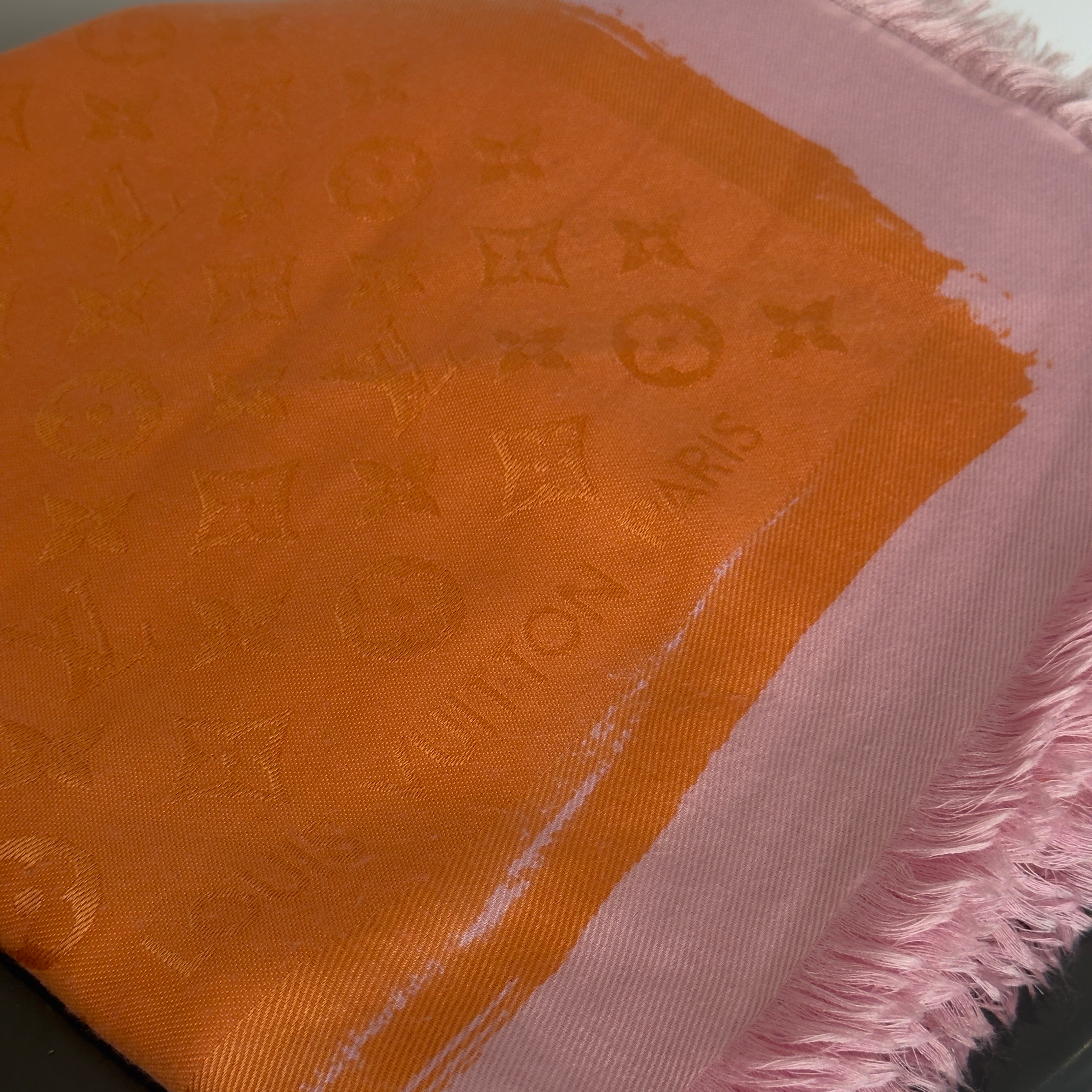 Louis Vuitton Orange and Pink Shawl