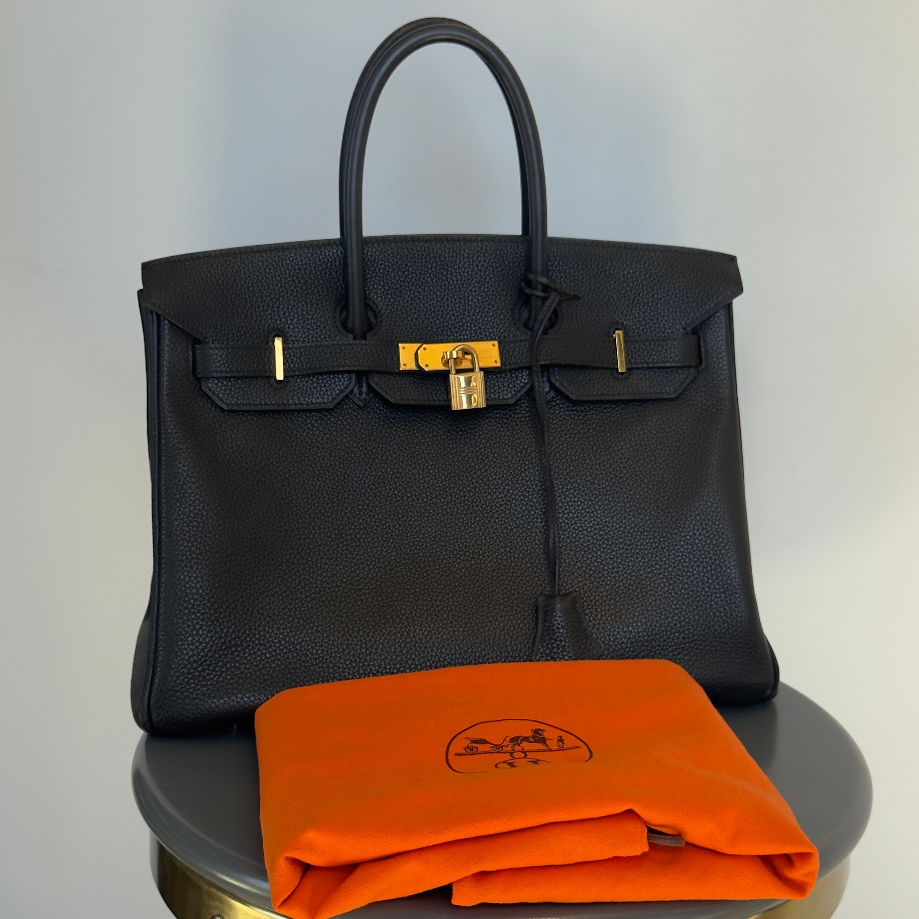 Hermes 2004 Birkin 35 Togo Leather Black With Gold Hardware - Queen May