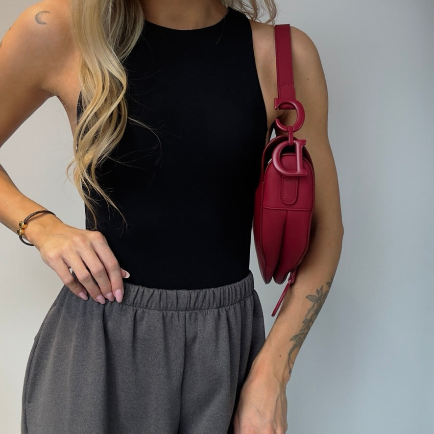 Christian Dior Ultra Matte Saddle Handbag Medium Red