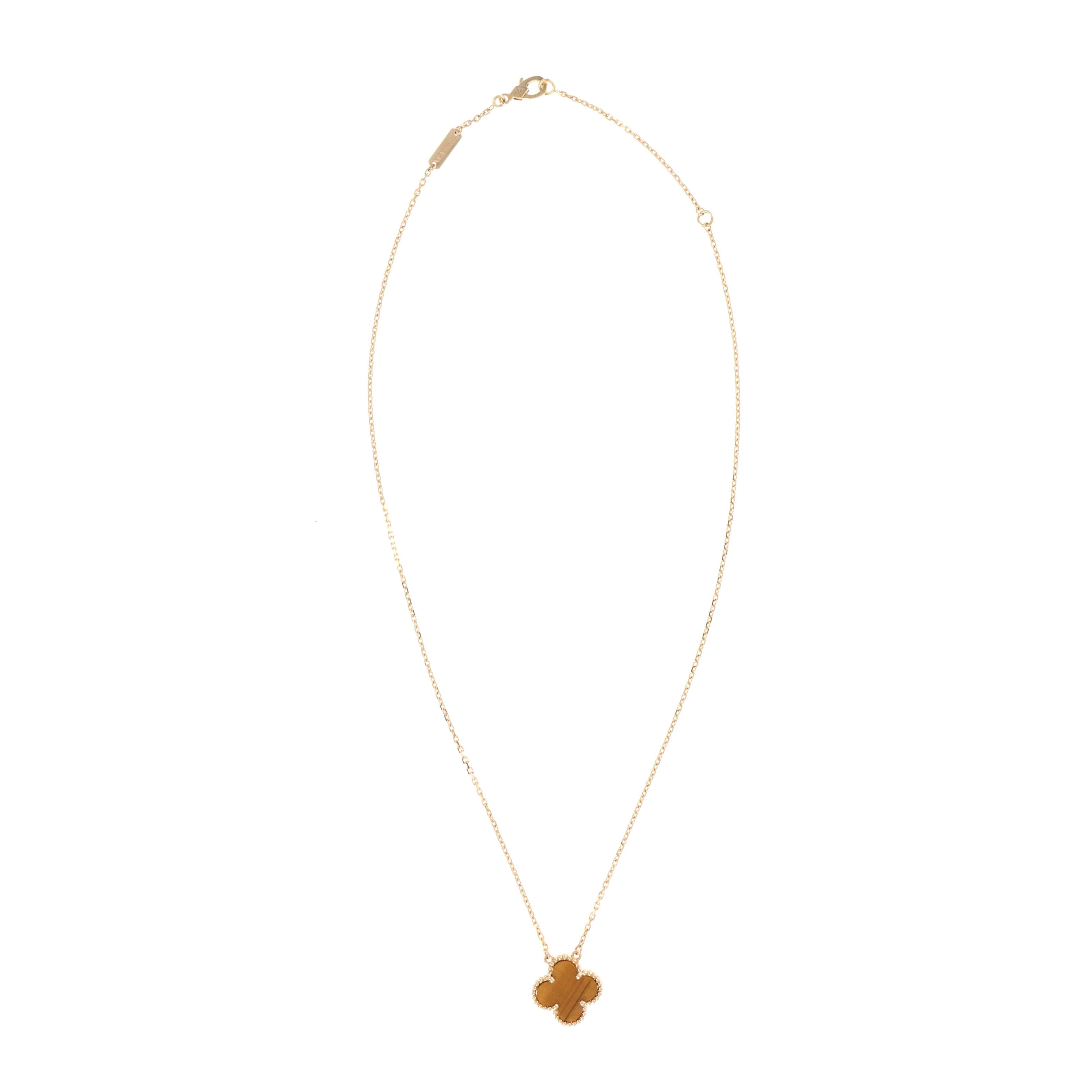 Van Cleef & Arpels Tigers Eye Alhambra Necklace - Queen May