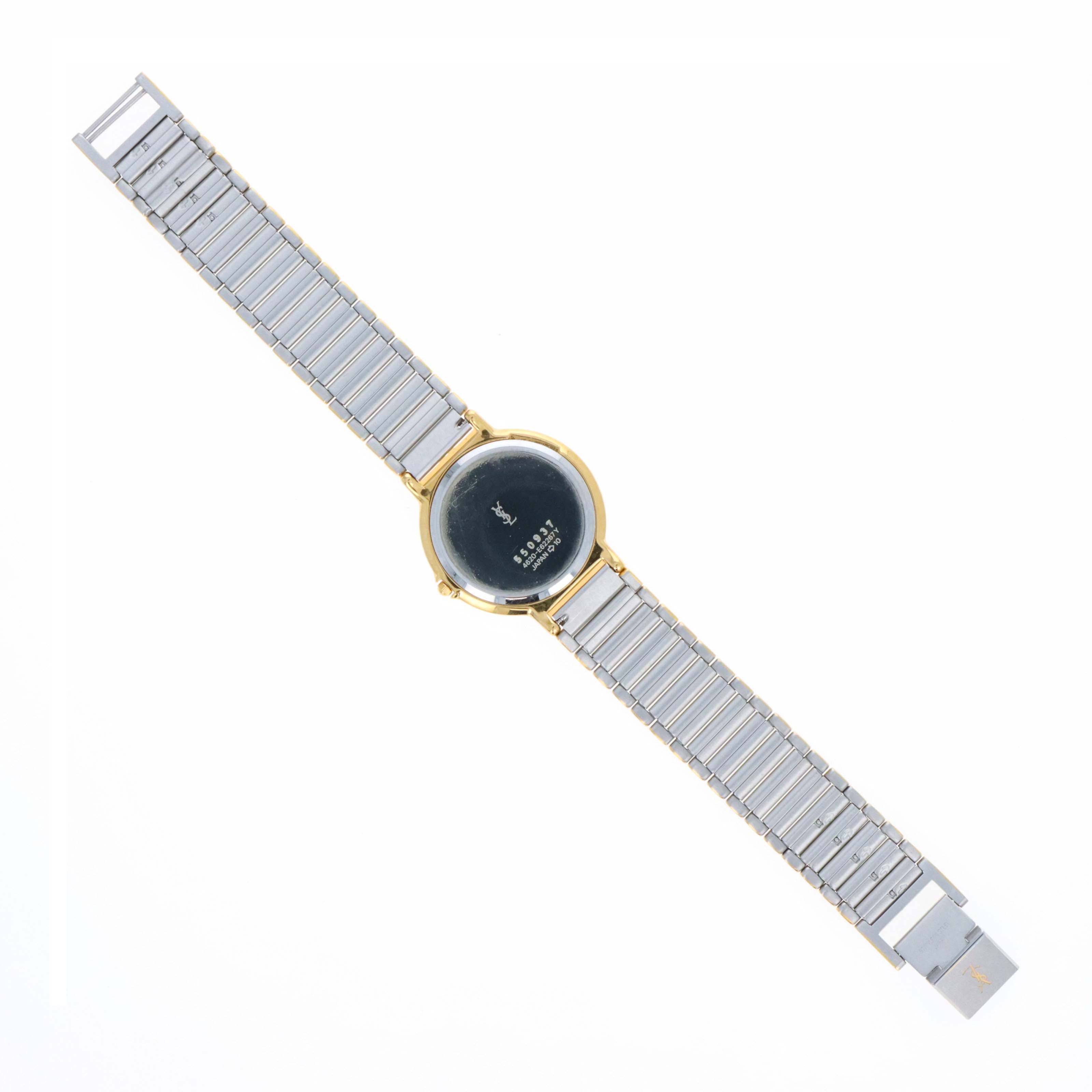 Vintage Yves St Laurent Two Tone Watch 1990s - Queen May