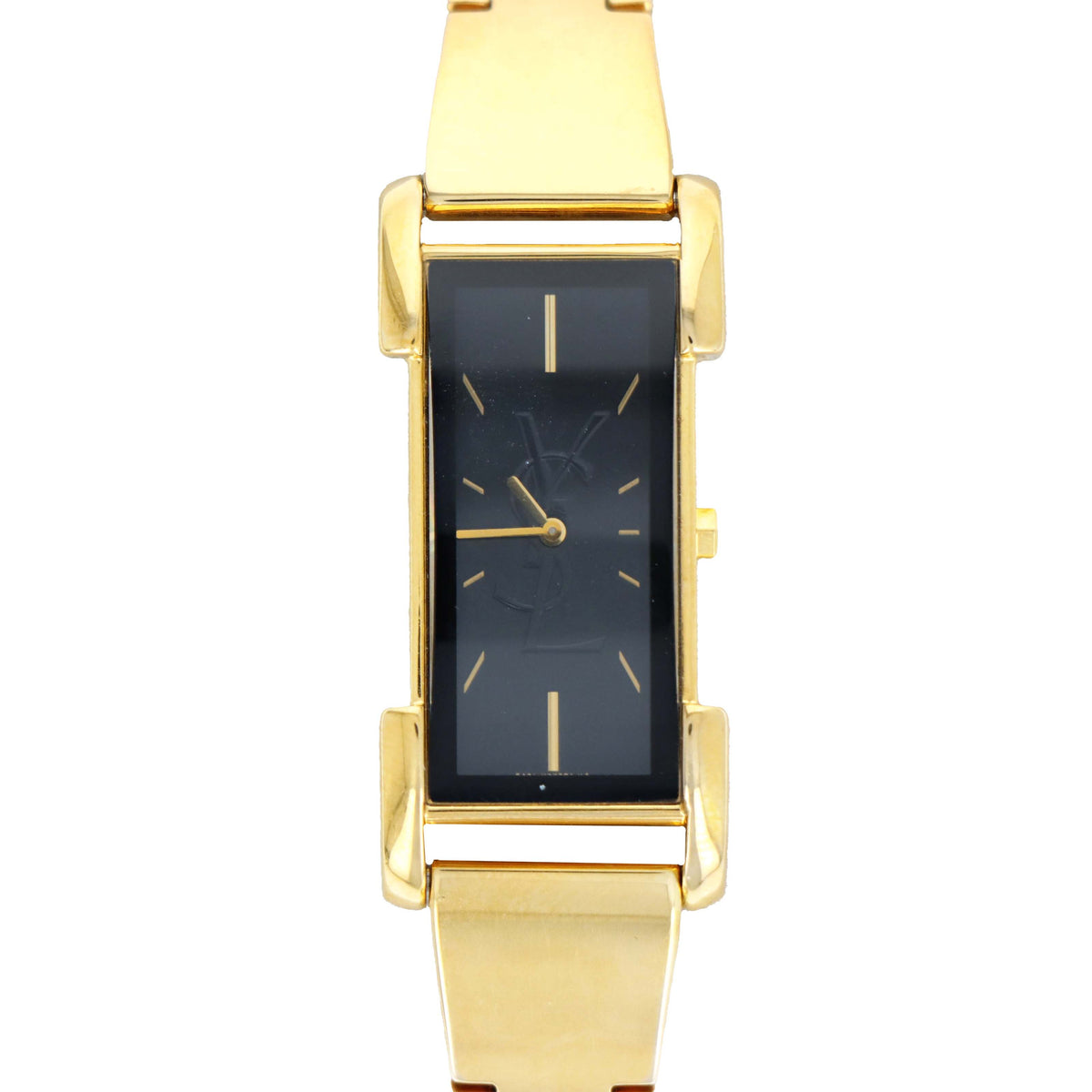 Vintage Yves Saint Laurent Black Dial Rectangular Watch