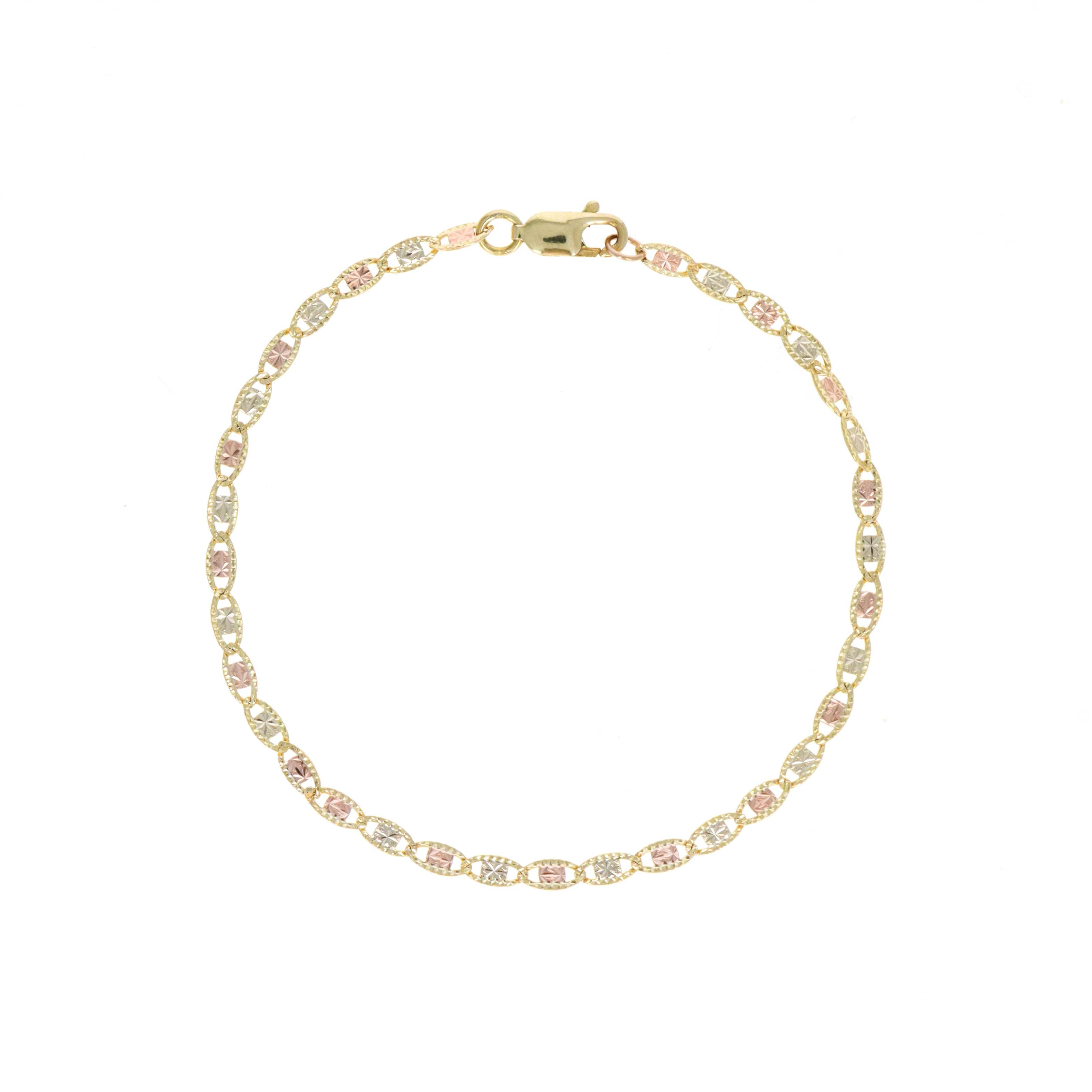14K Gold 2.7mm Fancy Link Chain Bracelet - Queen May