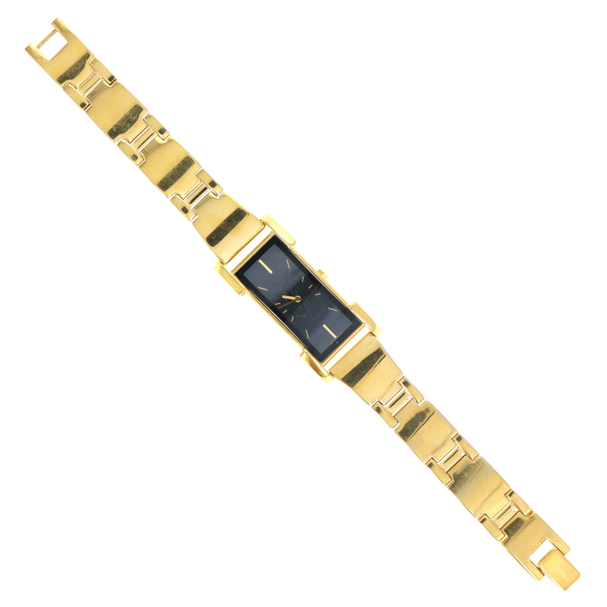 Vintage Yves Saint Laurent Black Dial Rectangular Watch