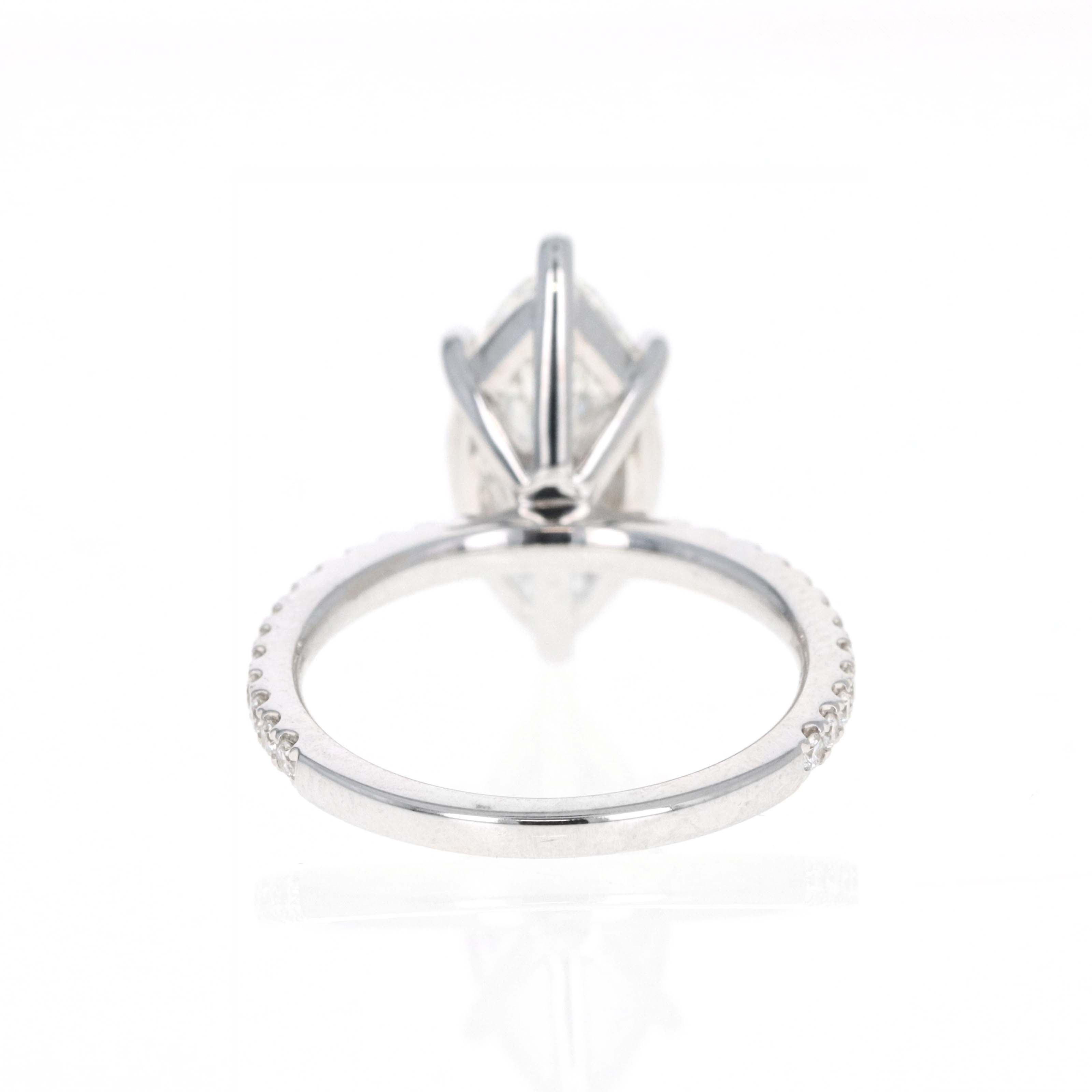 Lab Grown 3 Carat Marquise Diamond Accented Engagement Ring - Queen May