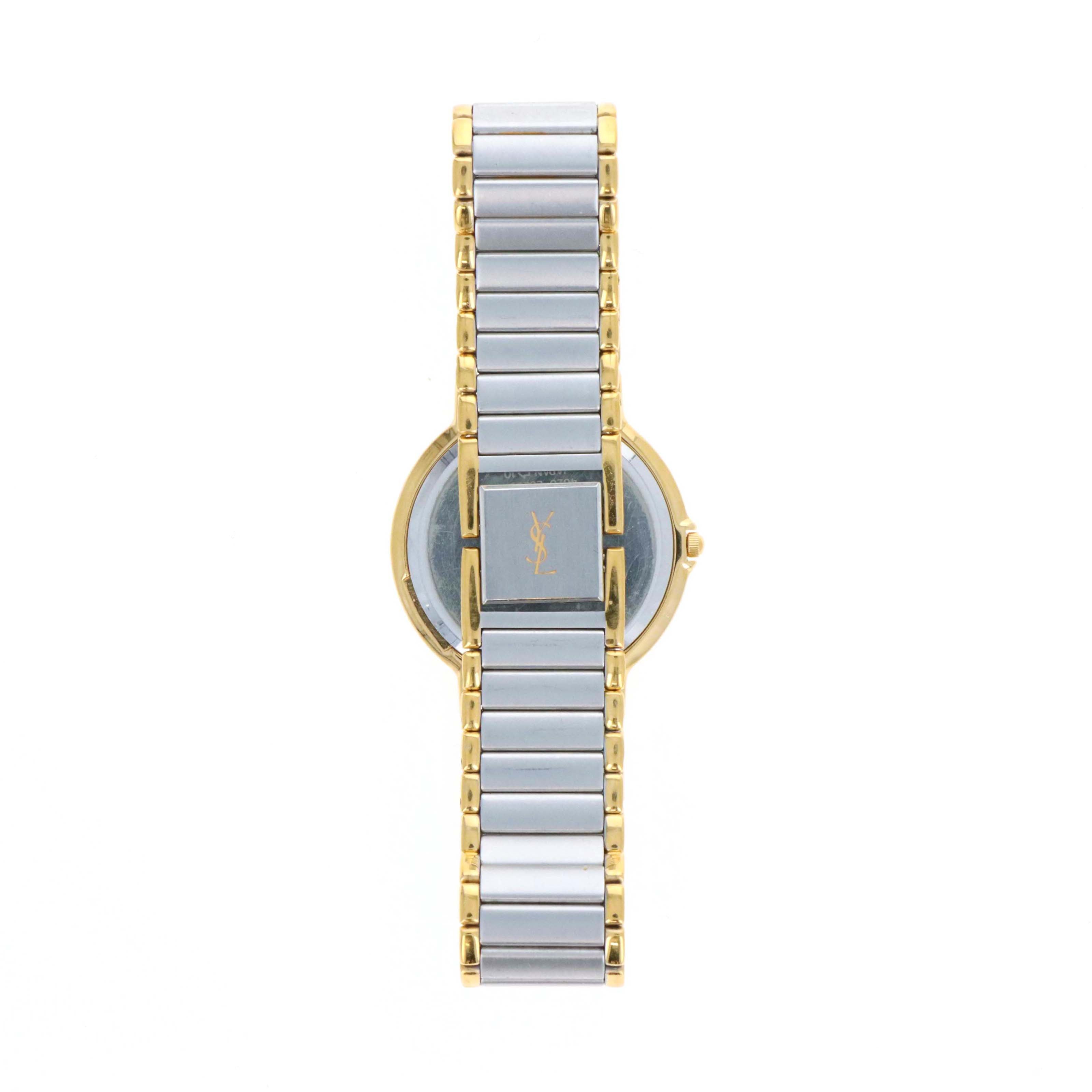 Vintage Yves St Laurent Two Tone Watch 1990s - Queen May