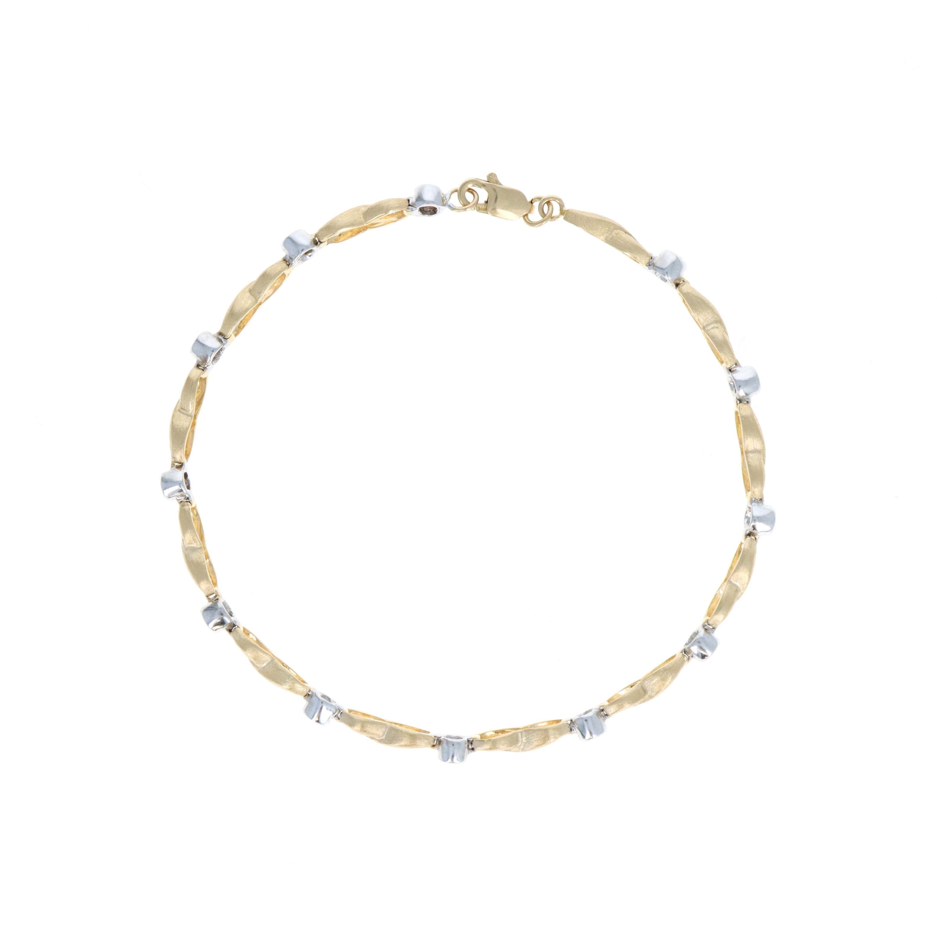 14K Gold Two Tone 0.5 Carat Diamond Infinity Bracelet - Queen May