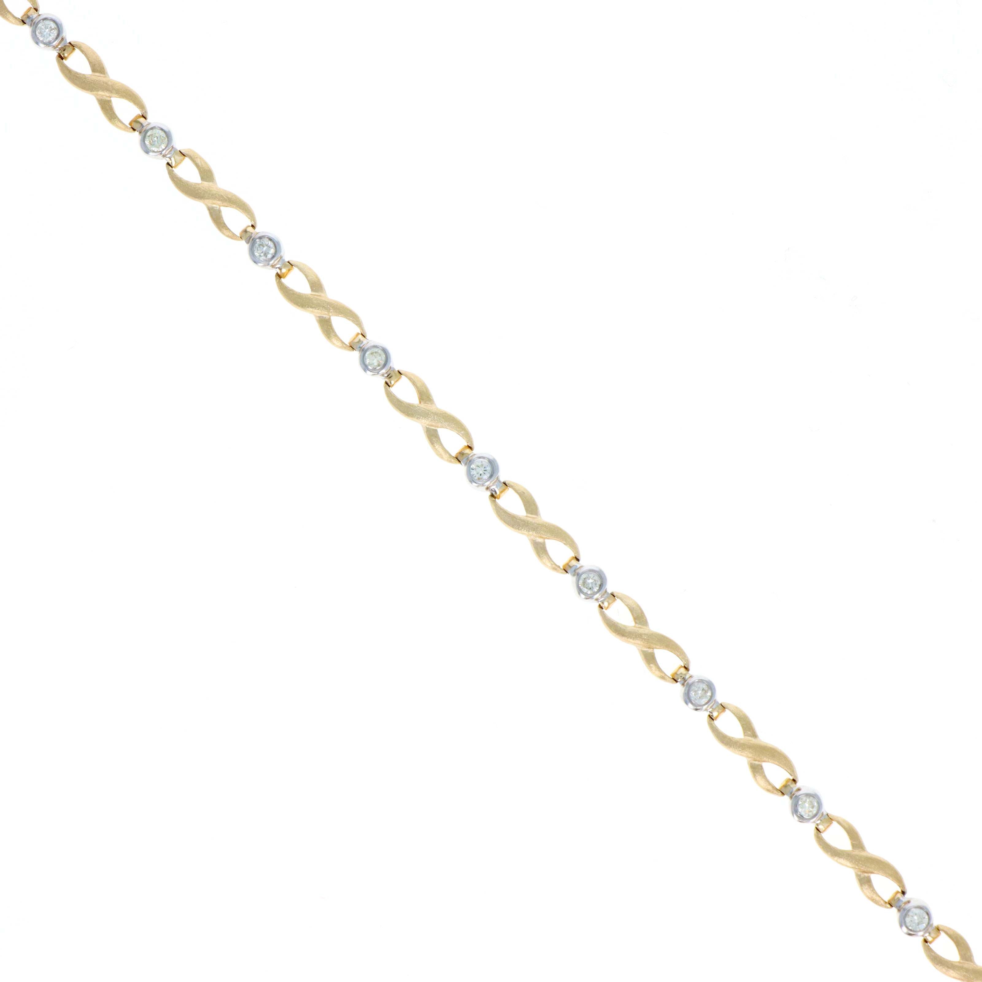 14K Gold Two Tone 0.5 Carat Diamond Infinity Bracelet - Queen May