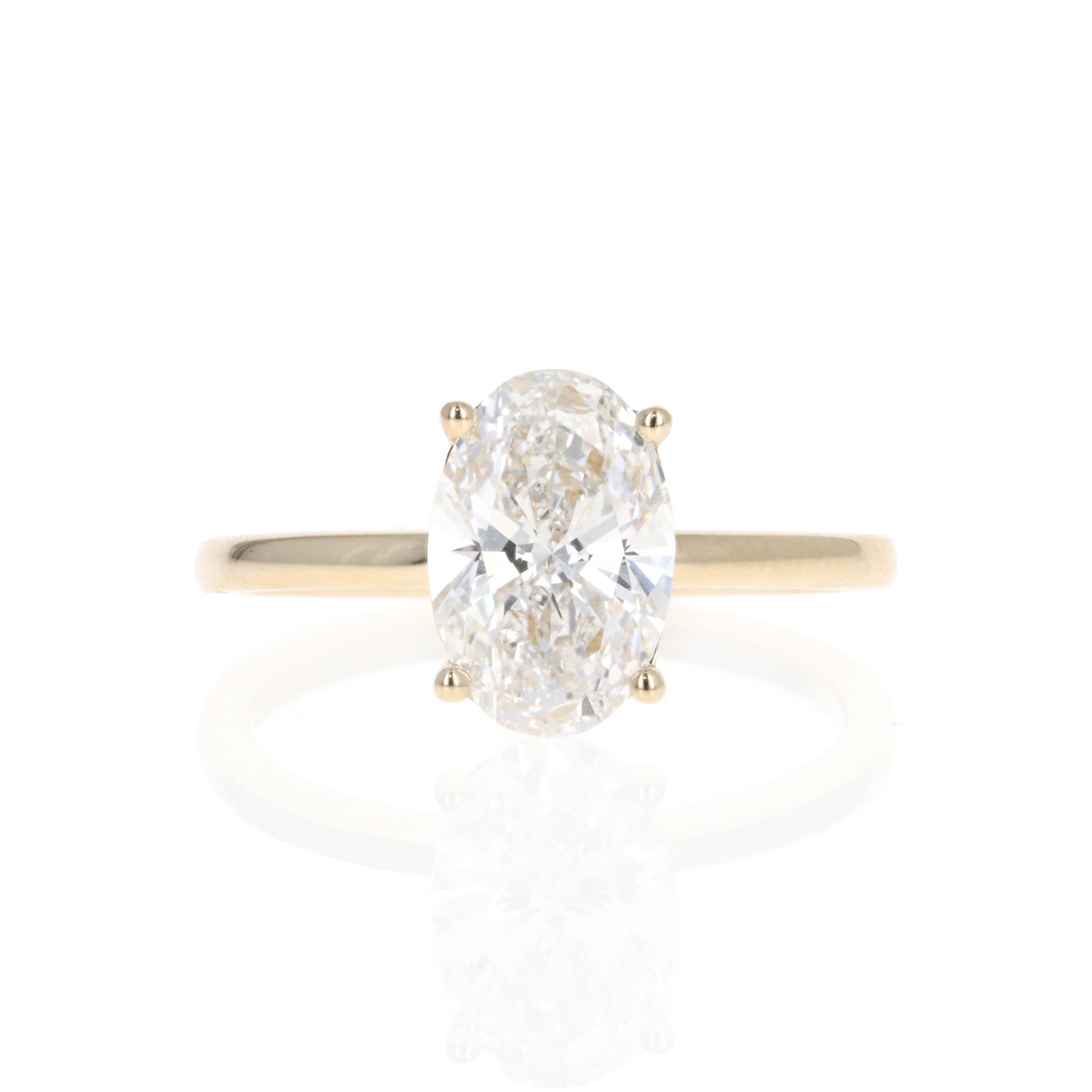 Lab Grown 2 Carat Oval Diamond Solitaire Engagement Ring - Queen May