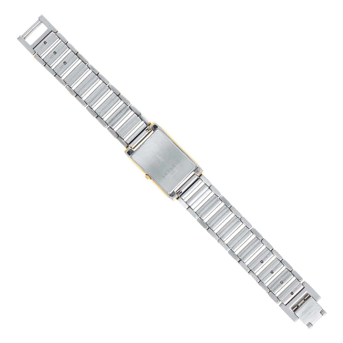 Yves Saint Laurent Two Tone Brushed Rectangular Watch