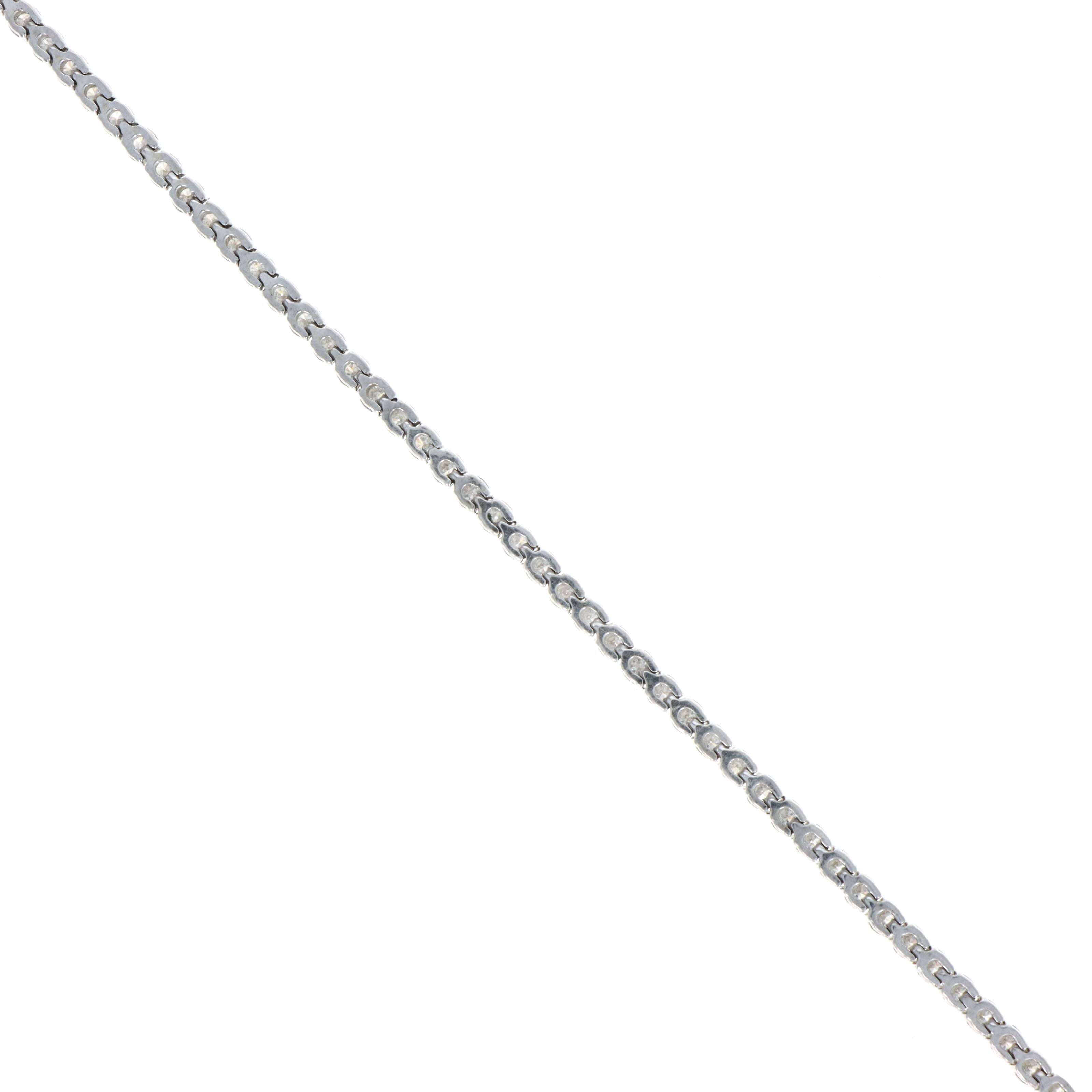 14K White Gold 3.85 Carat Round Diamond Tennis Bracelet - Queen May