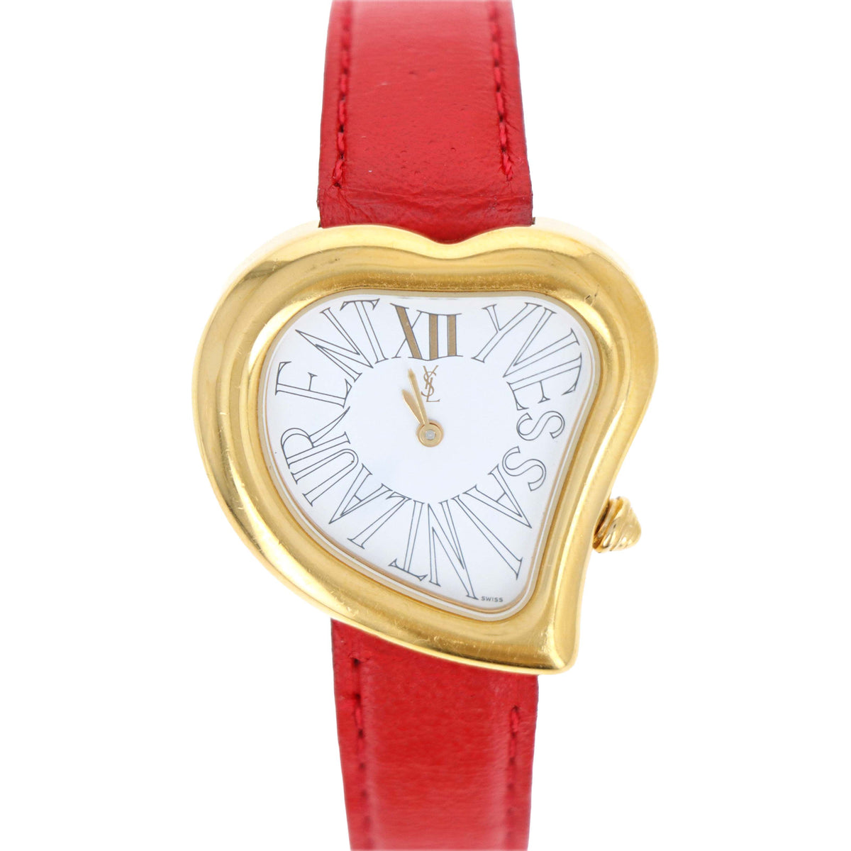 Yves Saint Laurent Red Heart Dial Watch