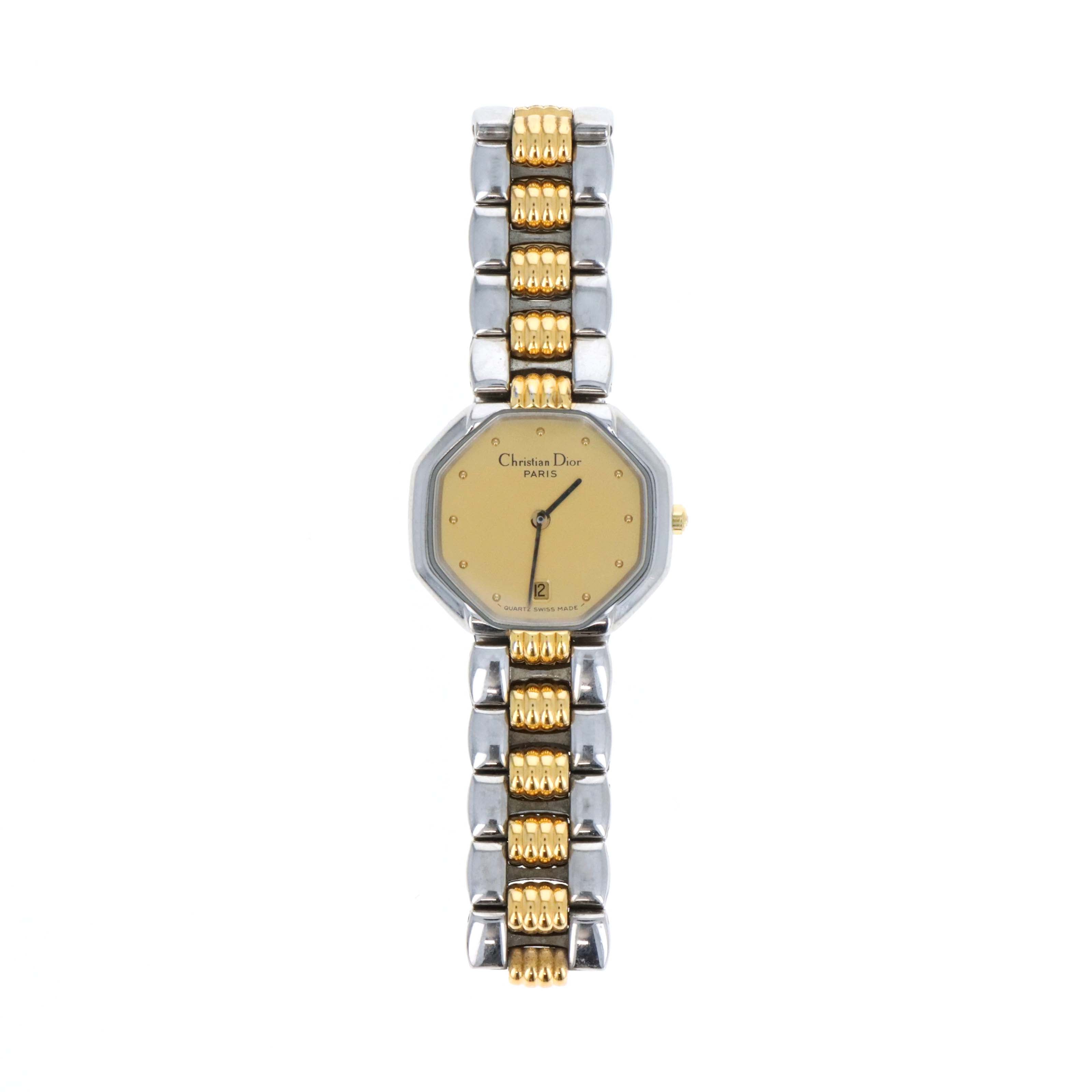 Dior Two Tone Octagon D48-203 Link Watch - Queen May