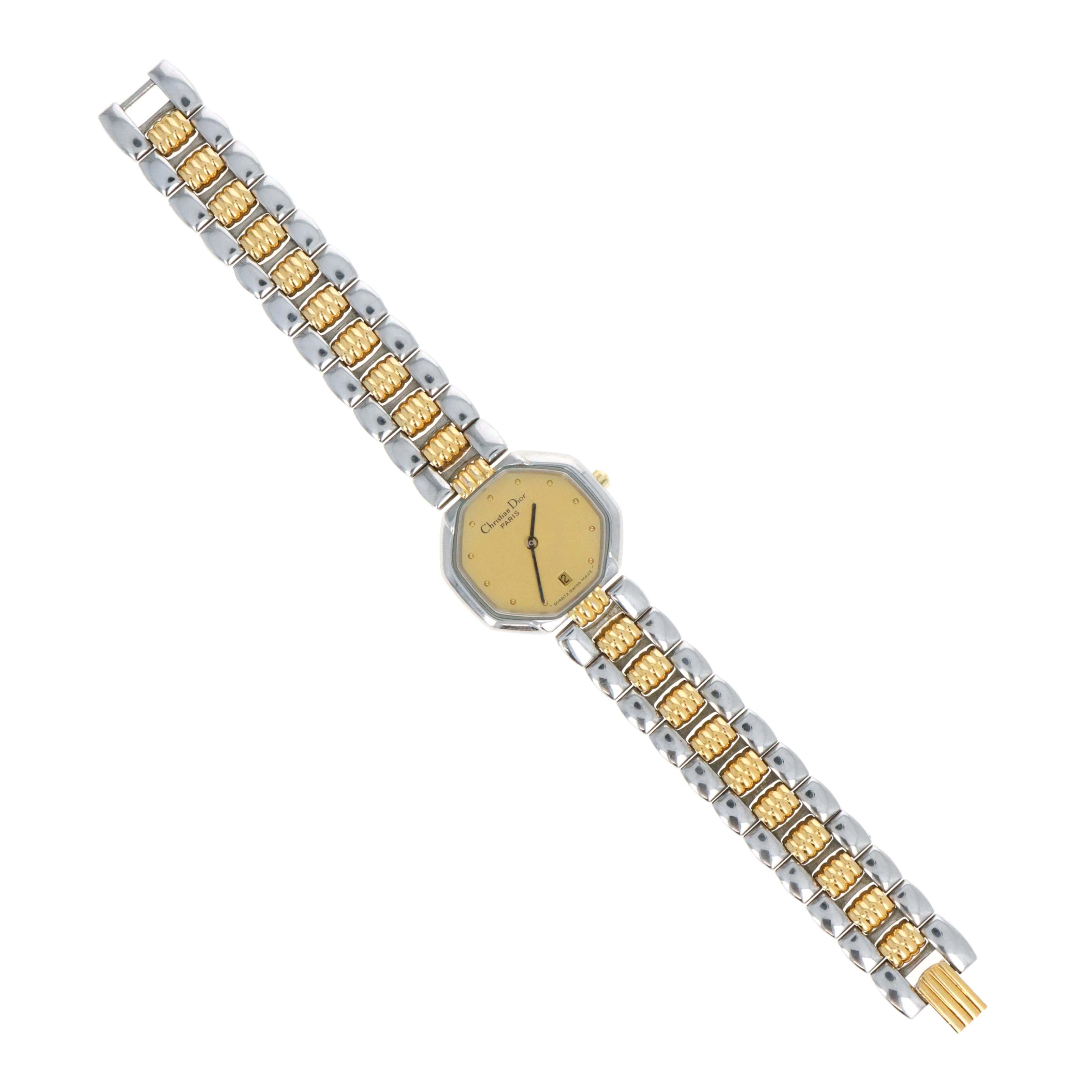 Dior Two Tone Octagon D48-203 Link Watch - Queen May