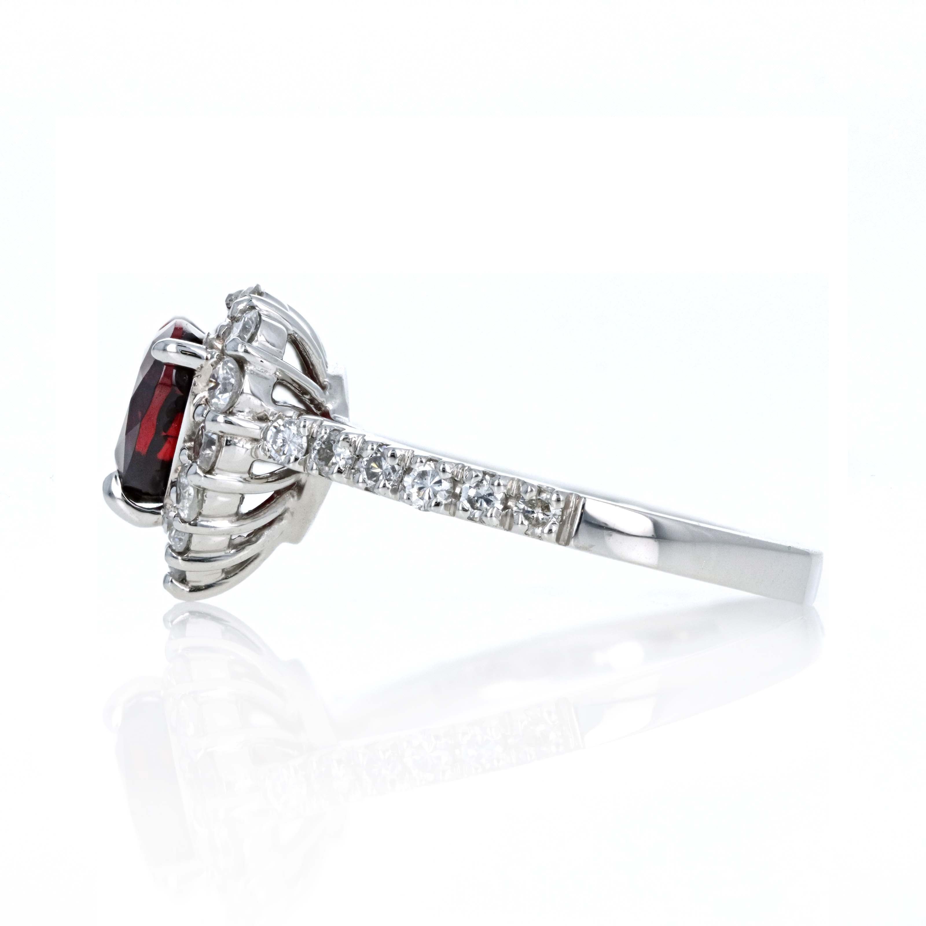 Platinum 2.06 Carat Heart Shape No Heat Burma Spinal Diamond Halo Ring