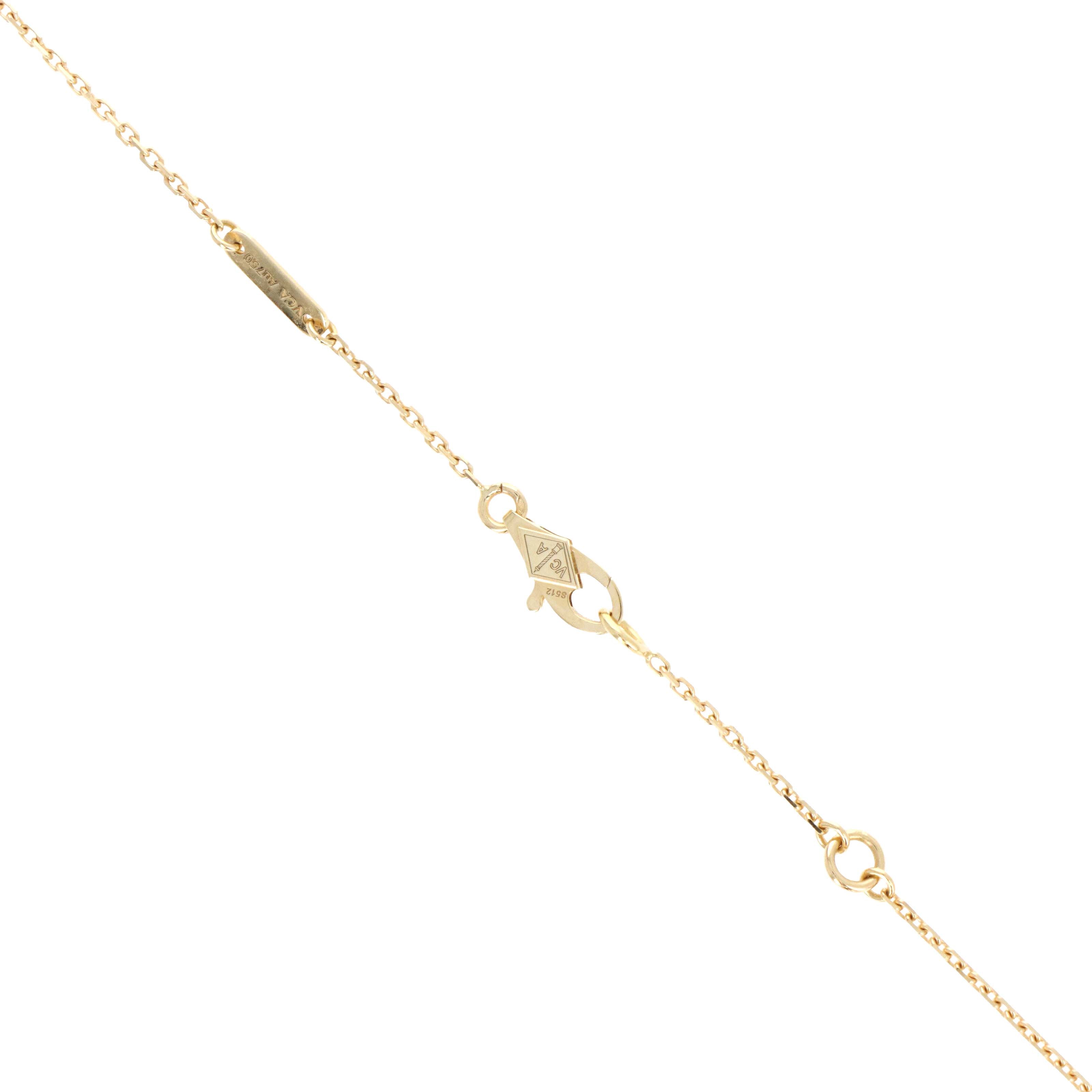 Van Cleef & Arpels Mother Of Pearl Sweet Butterfly Pendant Necklace