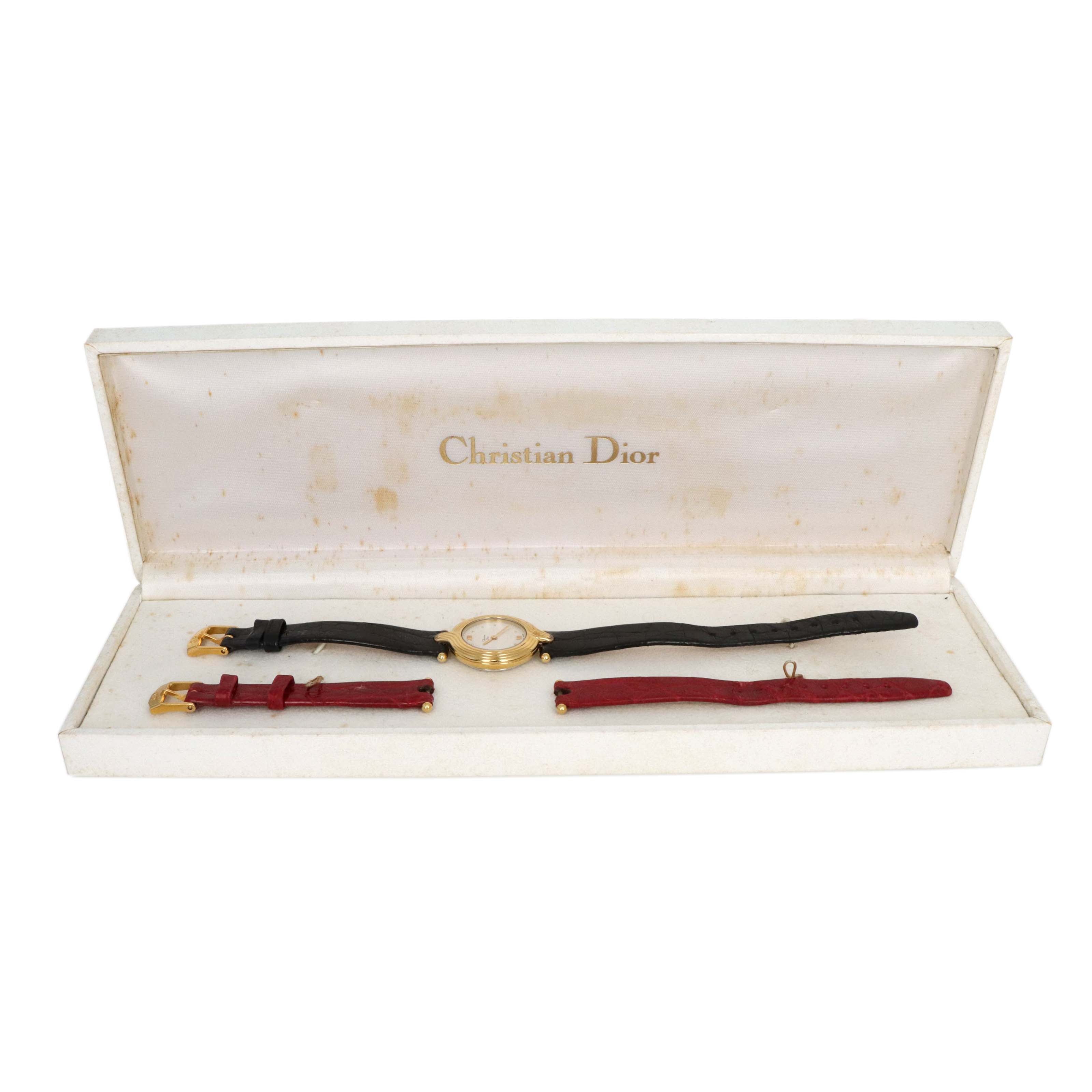 Vintage Christian Dior 3056 Watch With One Interchangeable Strap, Box, and Papers - Queen May