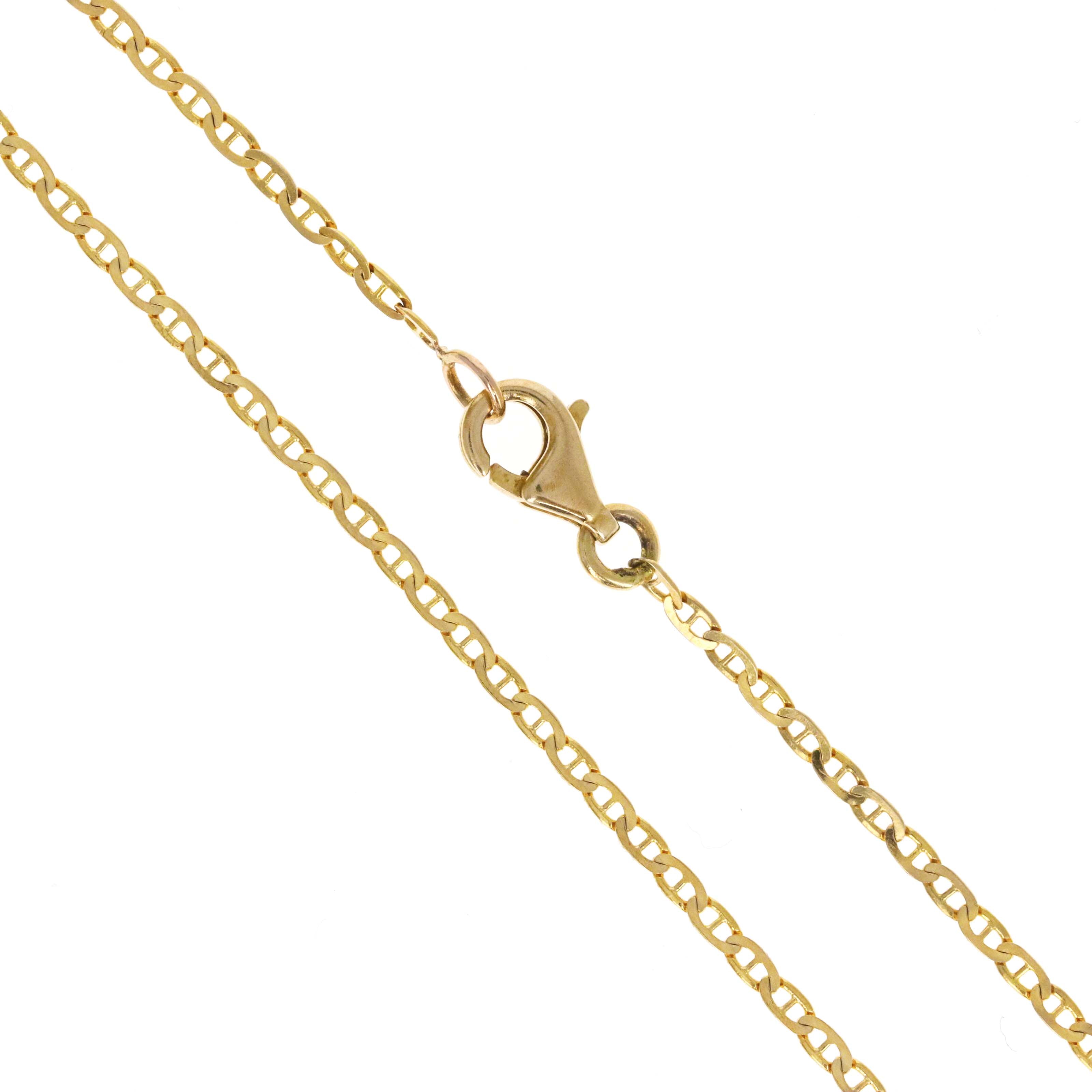 14K Yellow Gold 1.4mm Mariner Link Chain Bracelet - Queen May
