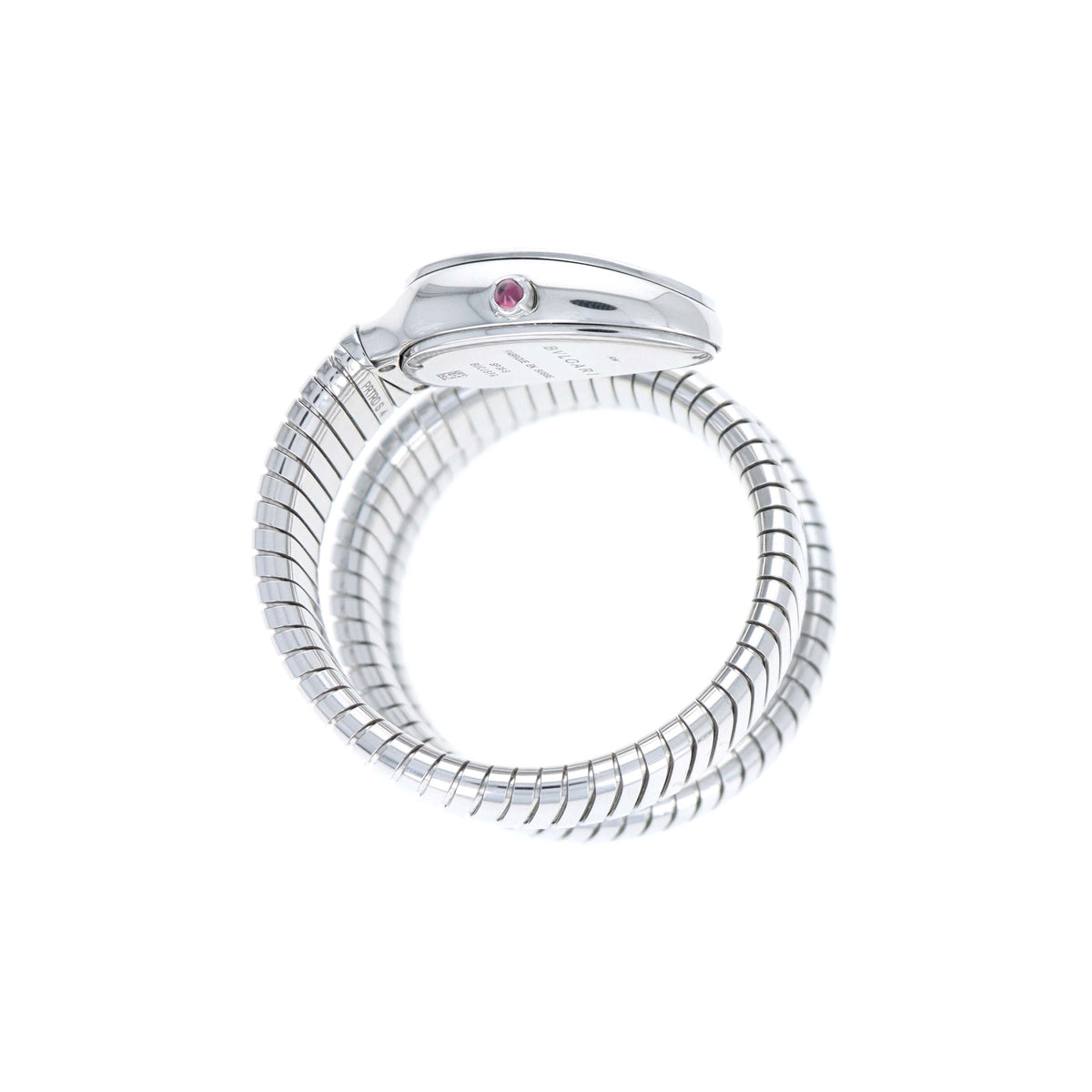 Bvlgari Stainless Steel Serpenti Tubogas 35mm White Dial Diamond Ladies Watch With Box and Papers c.2025 - Queen May
