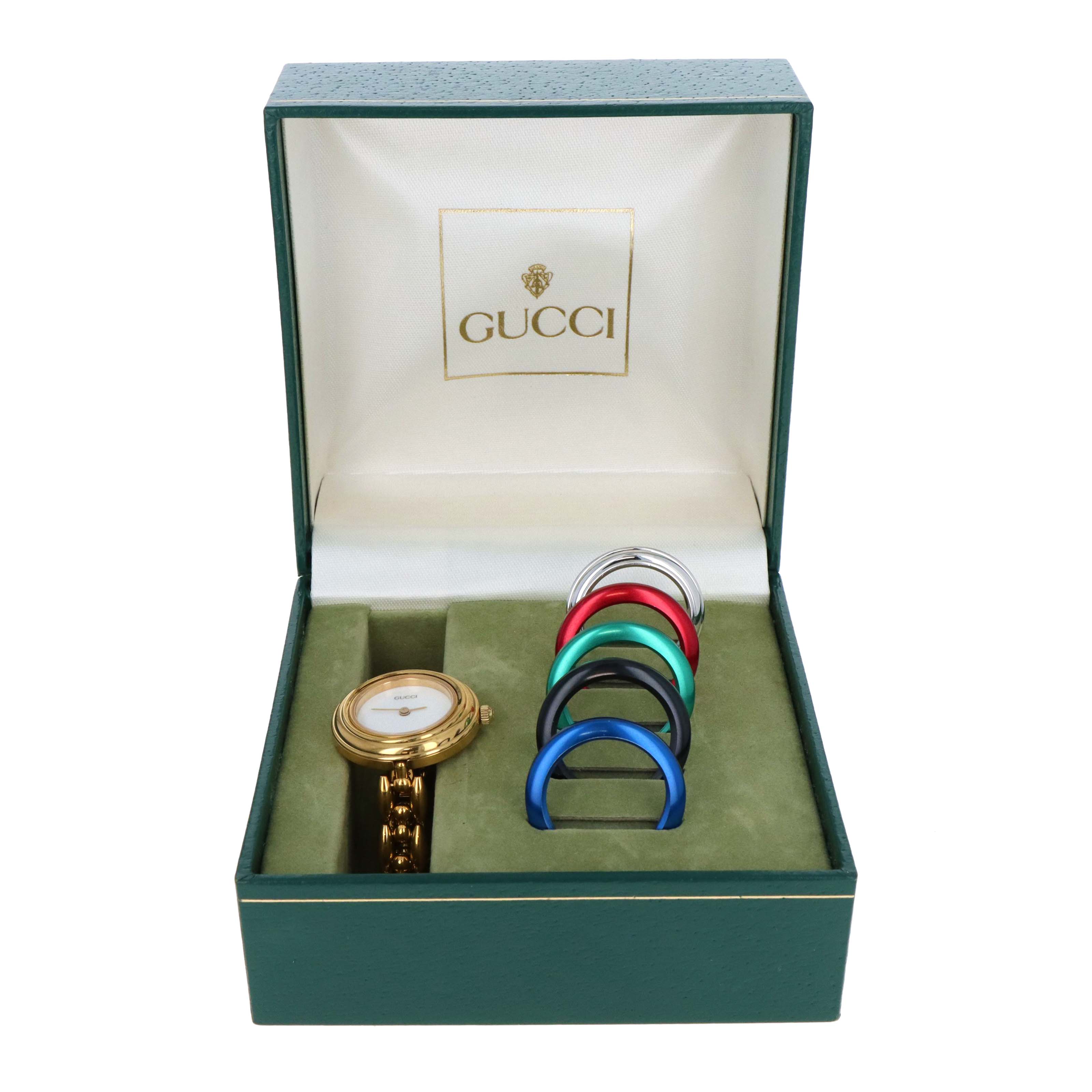 Vintage Gucci Interchangeable Bezel Link Bracelet Watch #11 - Queen May