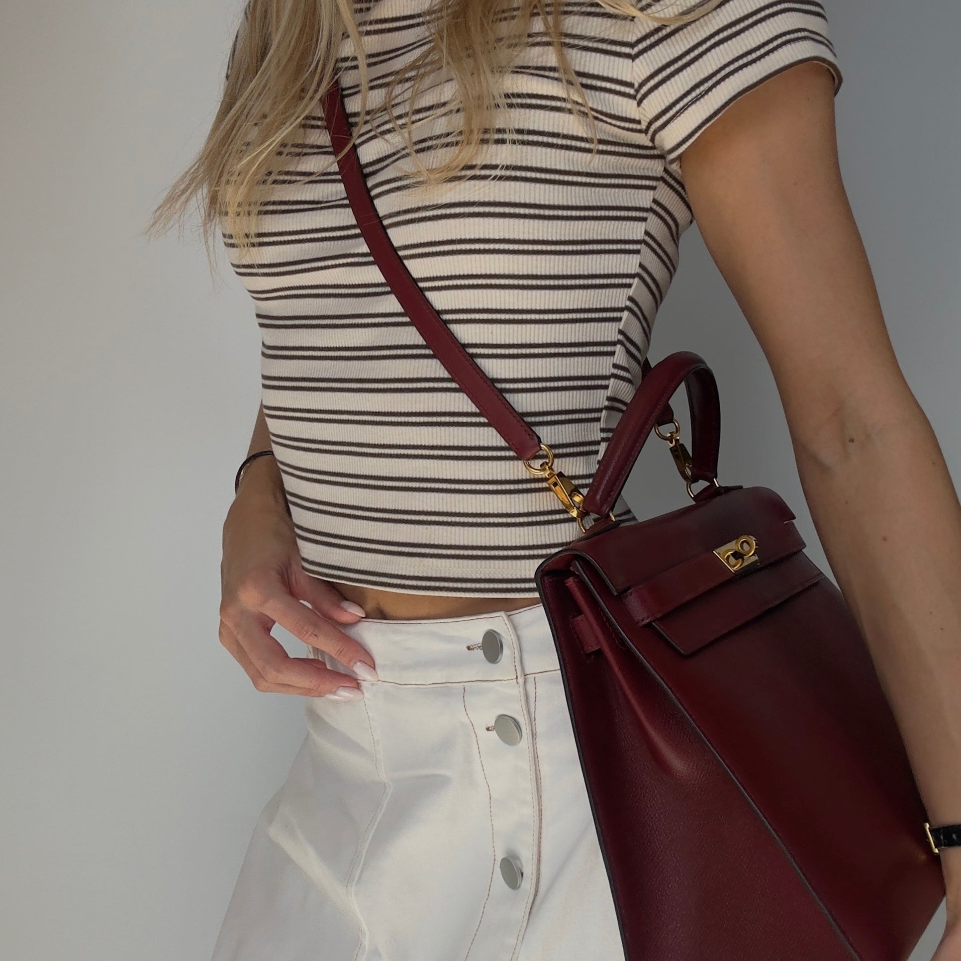 Vintage Hermes Kelly 32 Epsom Leather Rouge H 1991 - Queen May