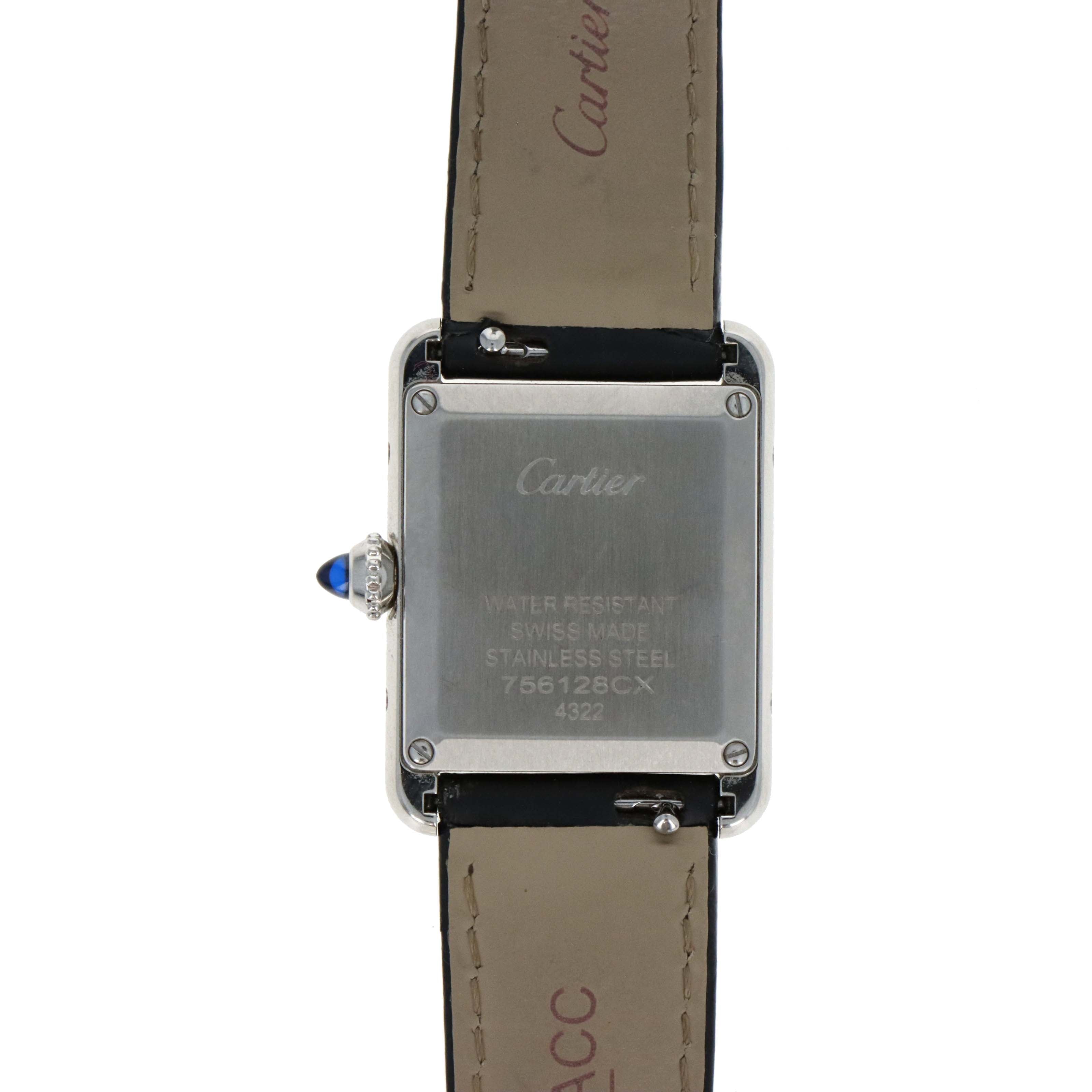 Cartier Tank Must Small Black Dial Reference WSTA0071 Steel Box & Papers Quartz Movement - Queen May