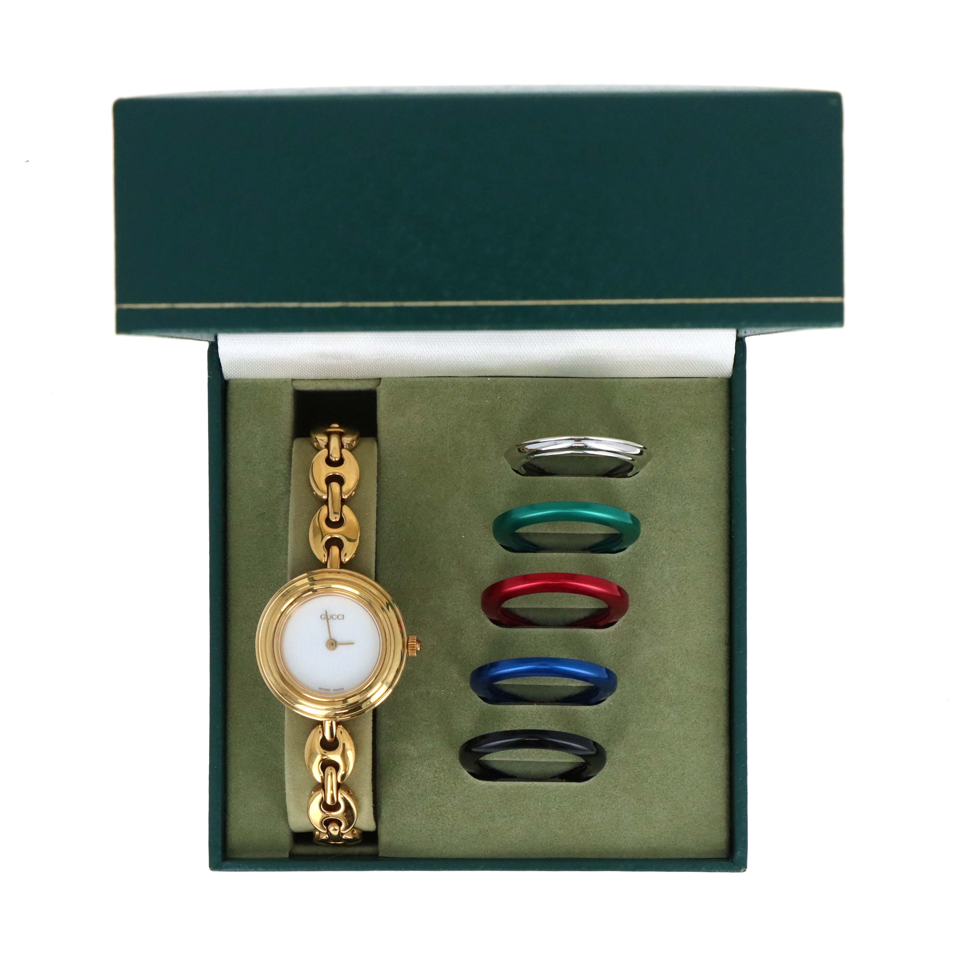 Vintage Gucci Interchangeable Bezel Gucci Link Watch - Queen May