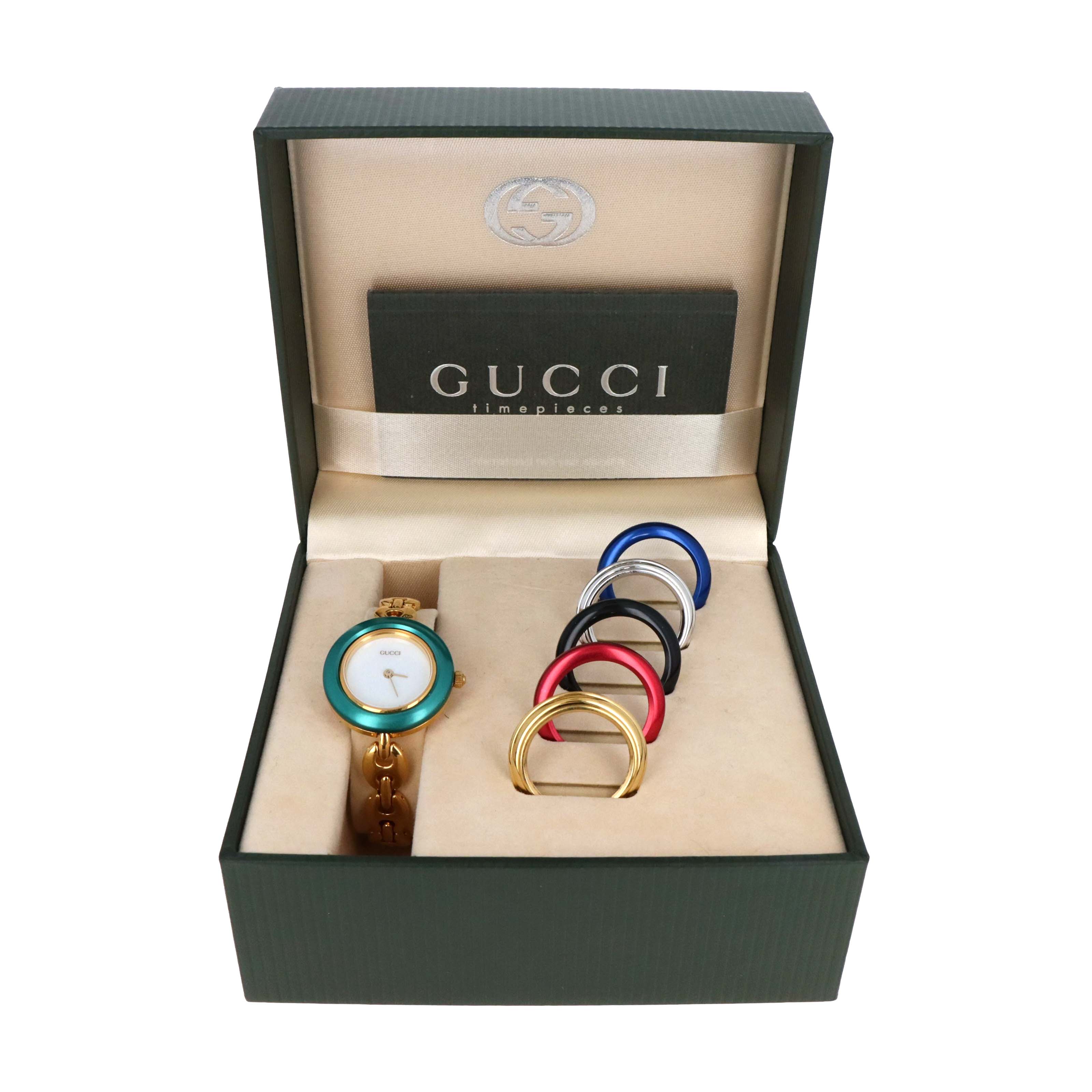Vintage Gucci Interchangeable Bezel Gucci Link Watch - Queen May
