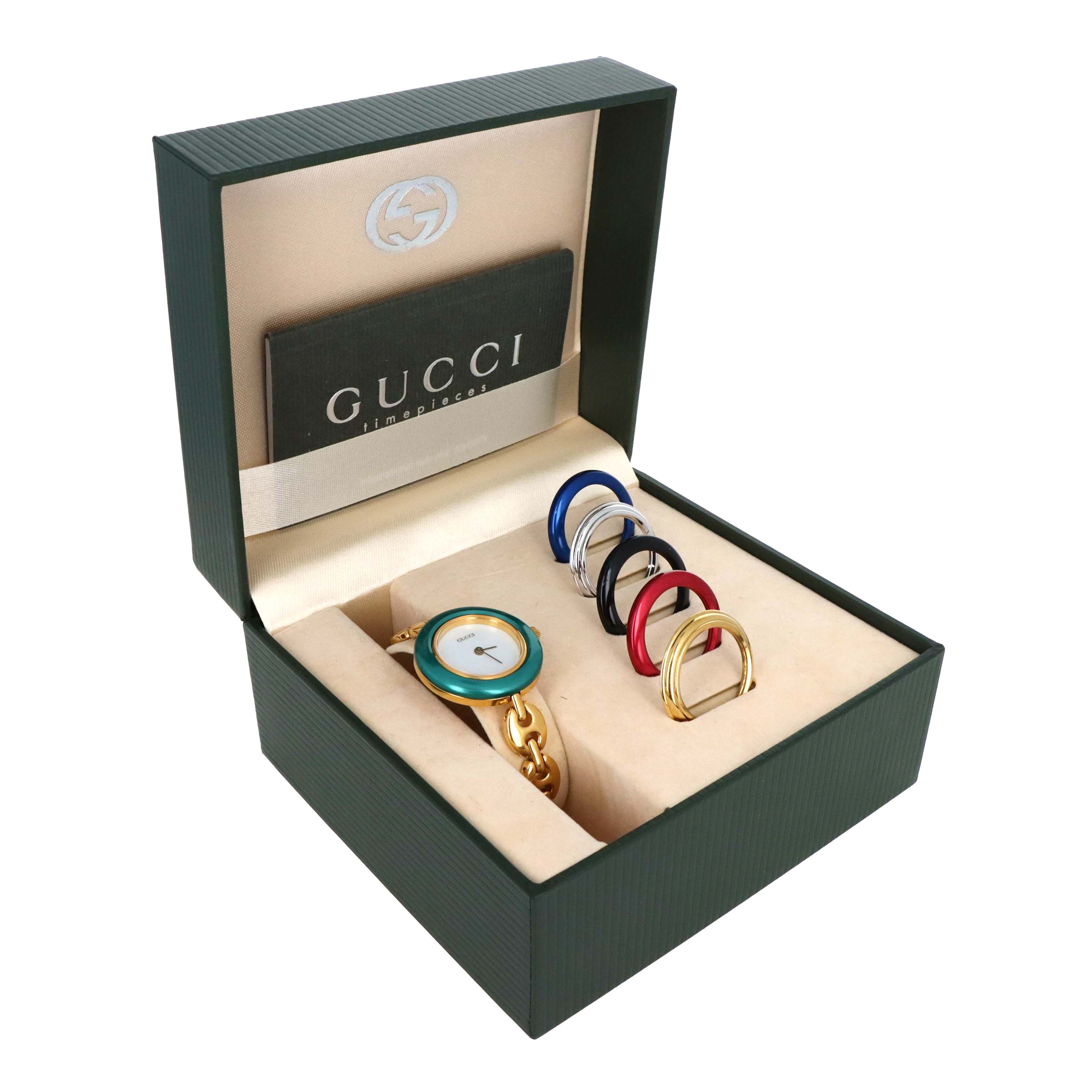 Vintage Gucci Interchangeable Bezel Gucci Link Watch - Queen May